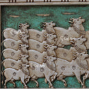 White Antique Finish Marble Cow Wall Panel | 48 Inch