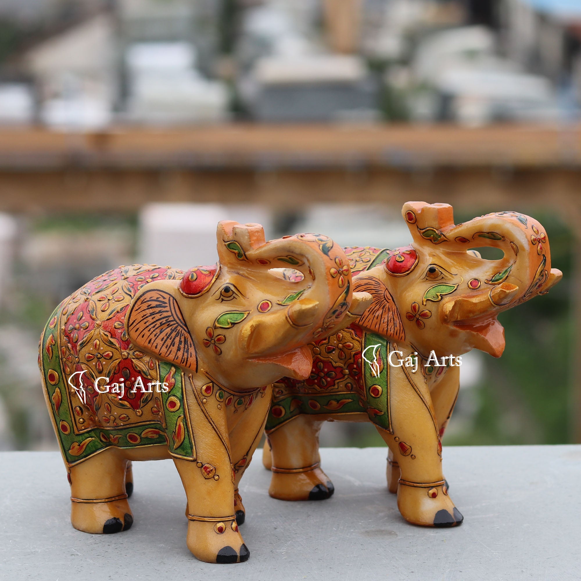 White Marble Elephant Idol | 7 Inch