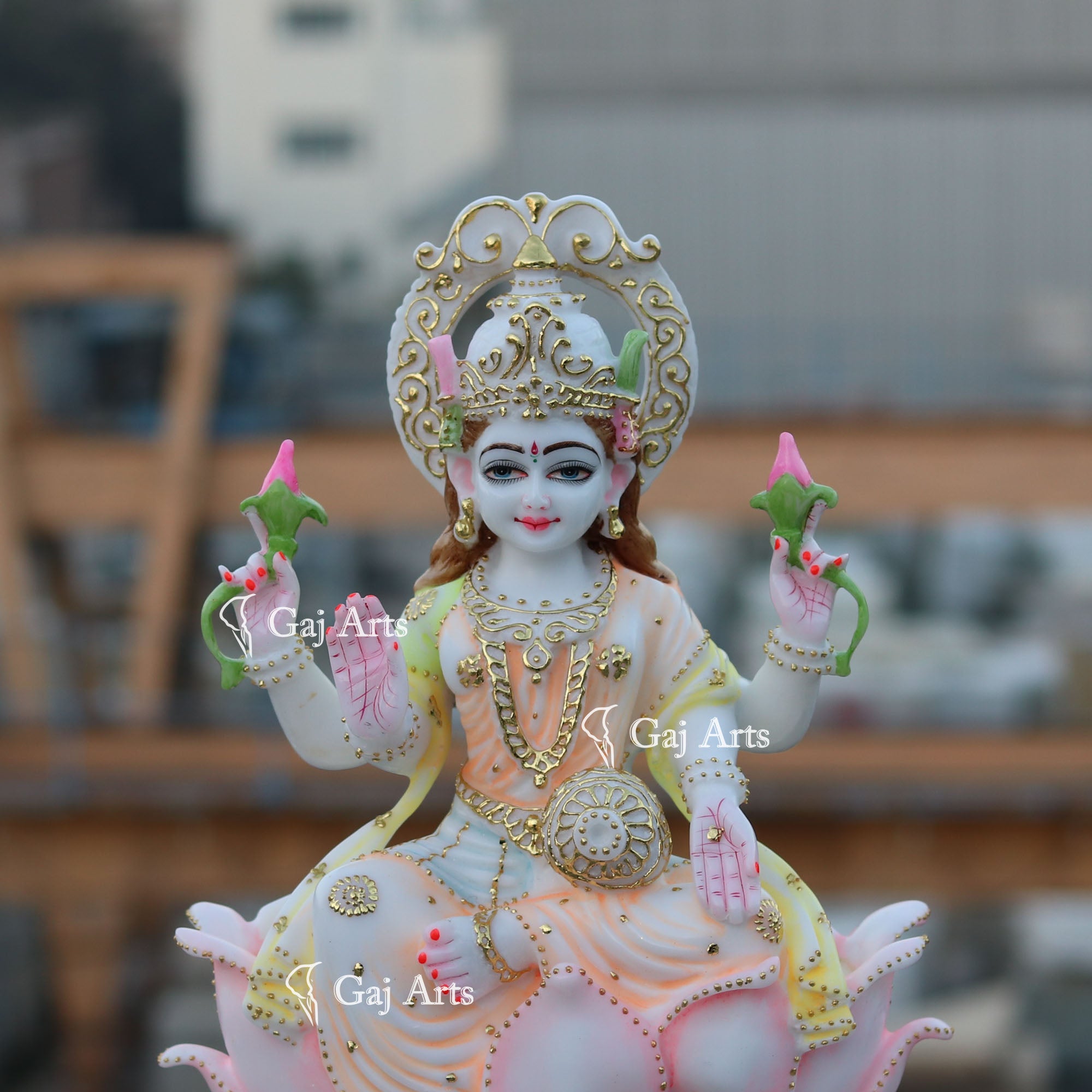 White Marble Laxmi Mata Idol | 18 Inch