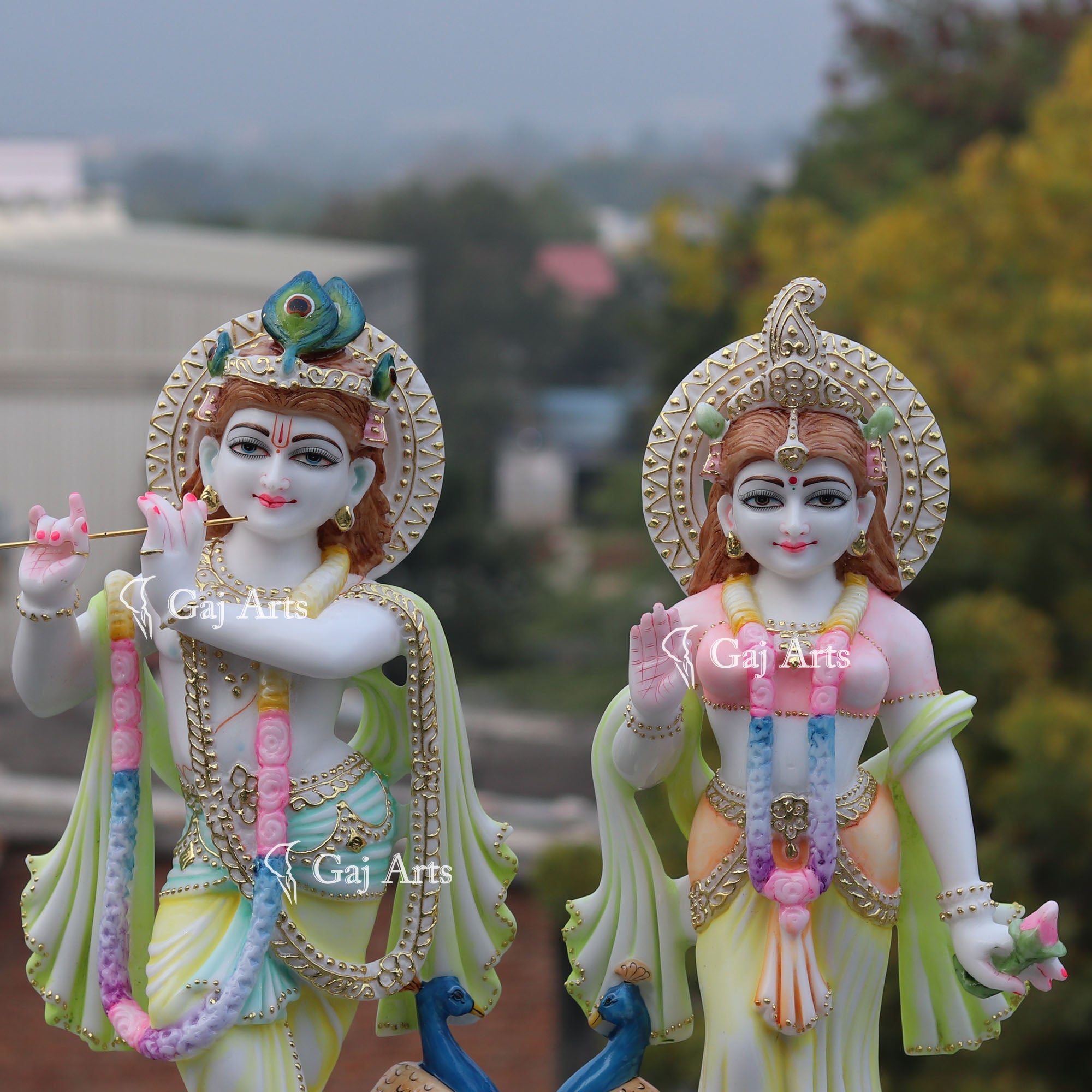 Natural Marble Radha Krishna Murti | 24 Inch