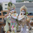 White Marble Ethiopia Radha Krishna Jodi Idol | 27 Inch