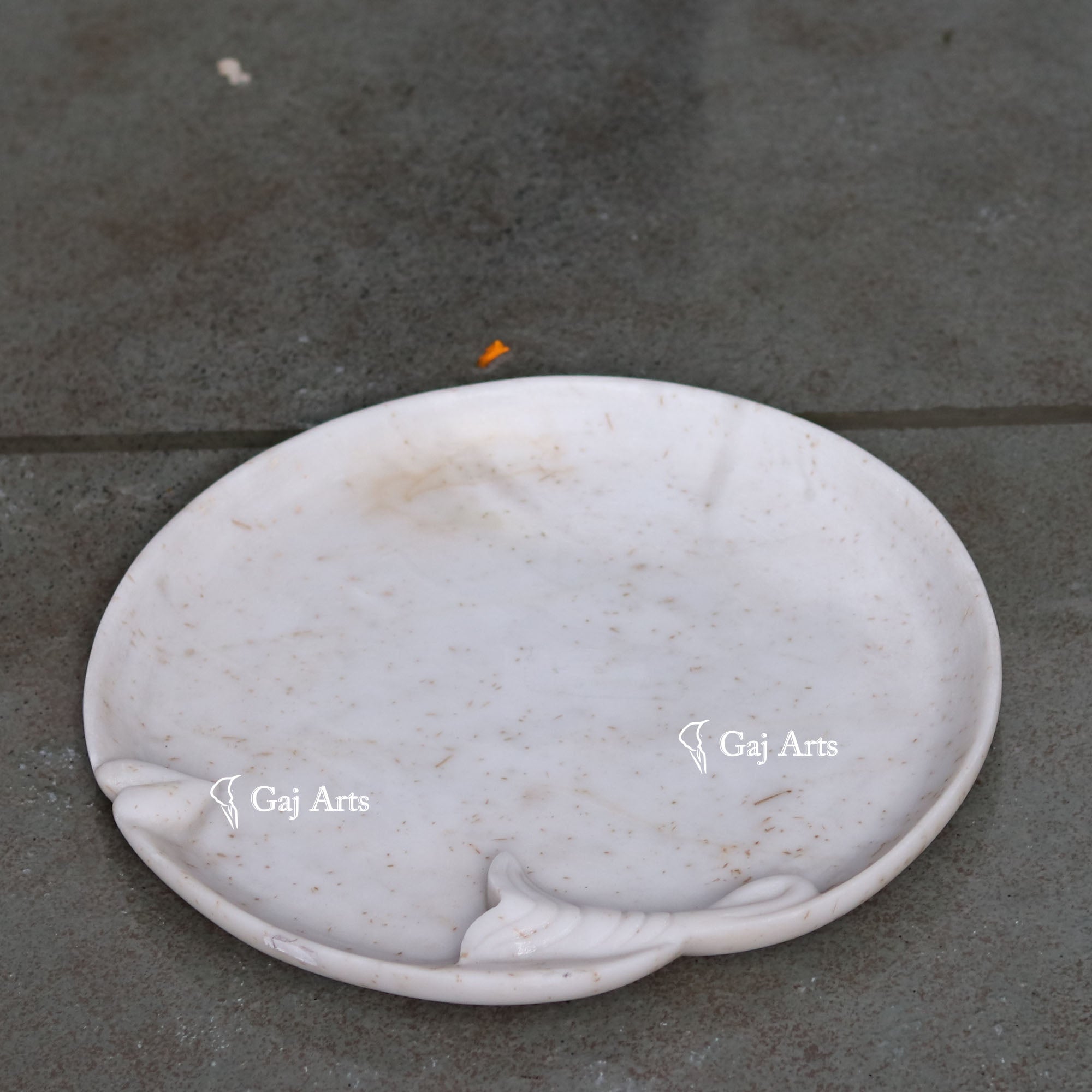 White Marble Artisan Floral Bowl | 12 Inch