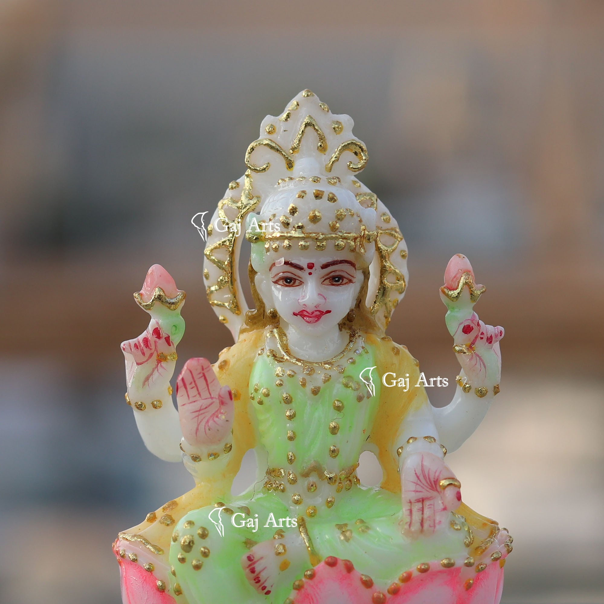 White Marble Ethiopia Lakshmi Mata Idol | 4 Inch