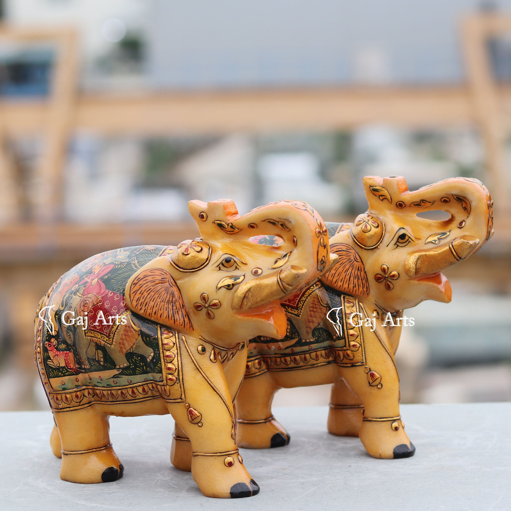 White Marble Elephant Statue | 7 Inch