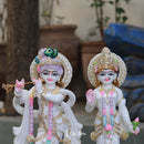 White Marble Ethiopia Radha Krishna Murti | 18 Inch