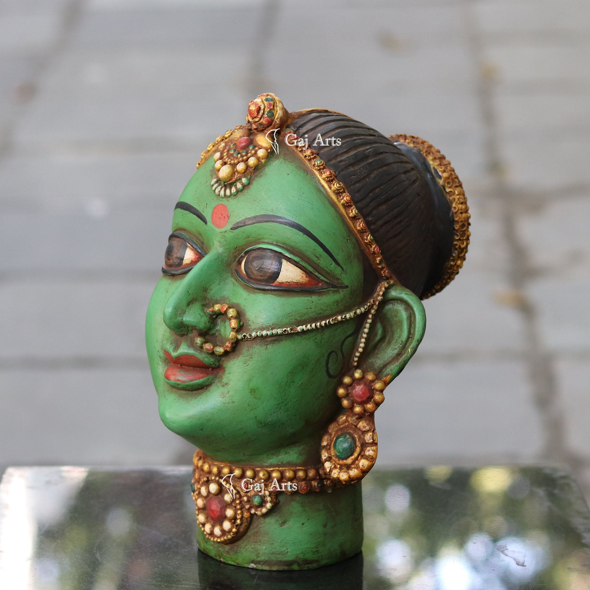 Elegant Wooden Bani Thani Sculpture | 12 Inch