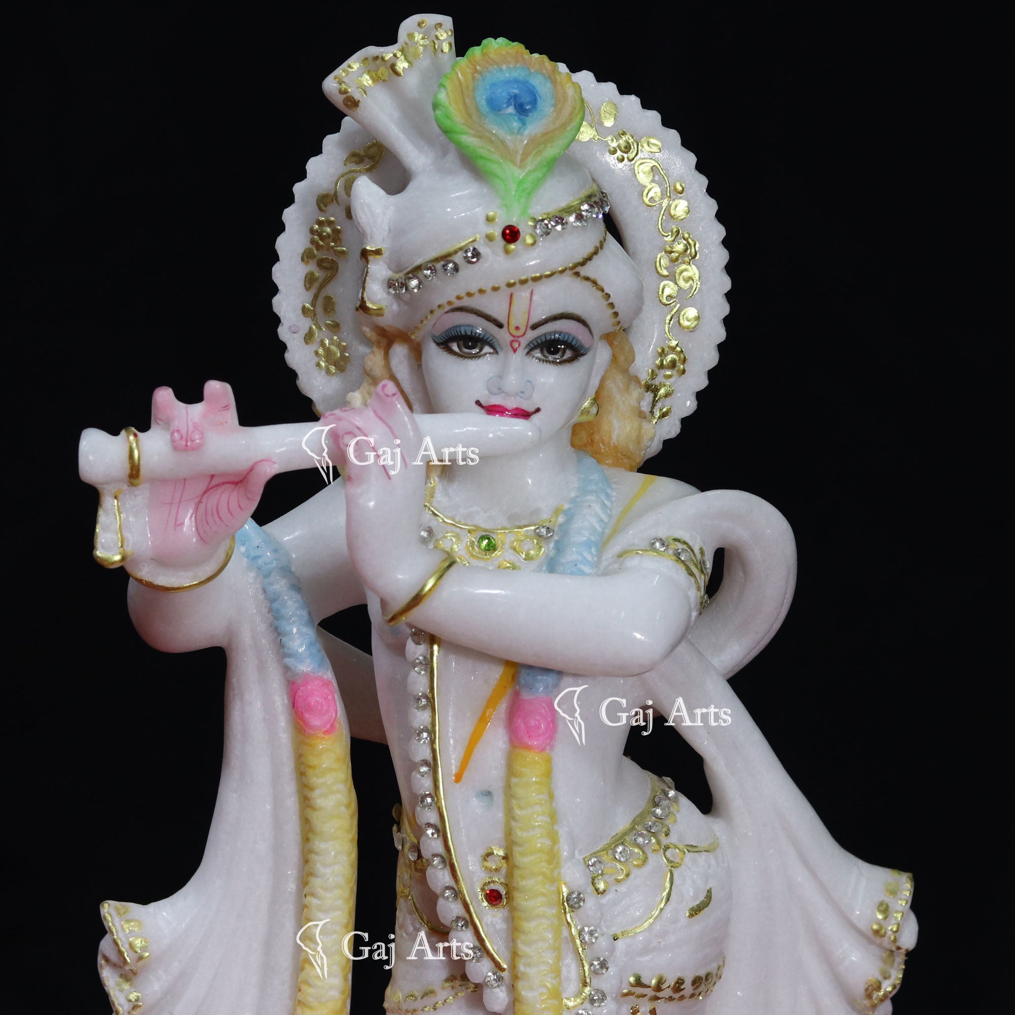 Marble Lord Krishna Idol | 15 Inch