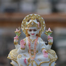 White Marble Lakshmi Mata Statue | 7 Inch