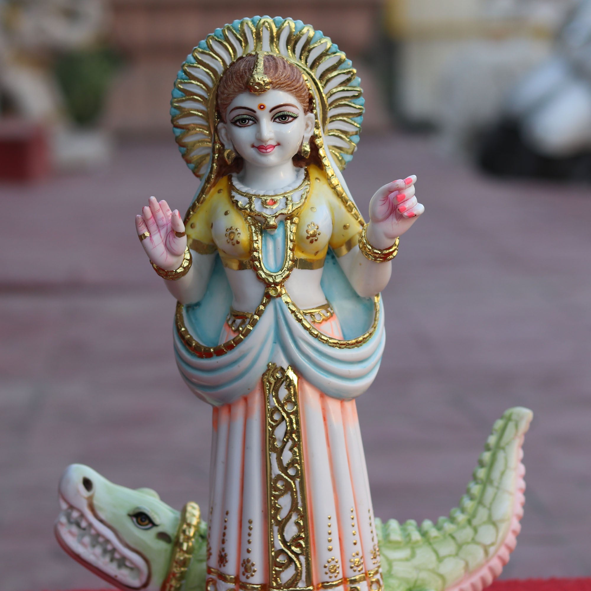 Marble Powder Khodiyar Maa Idol | 15 Inch