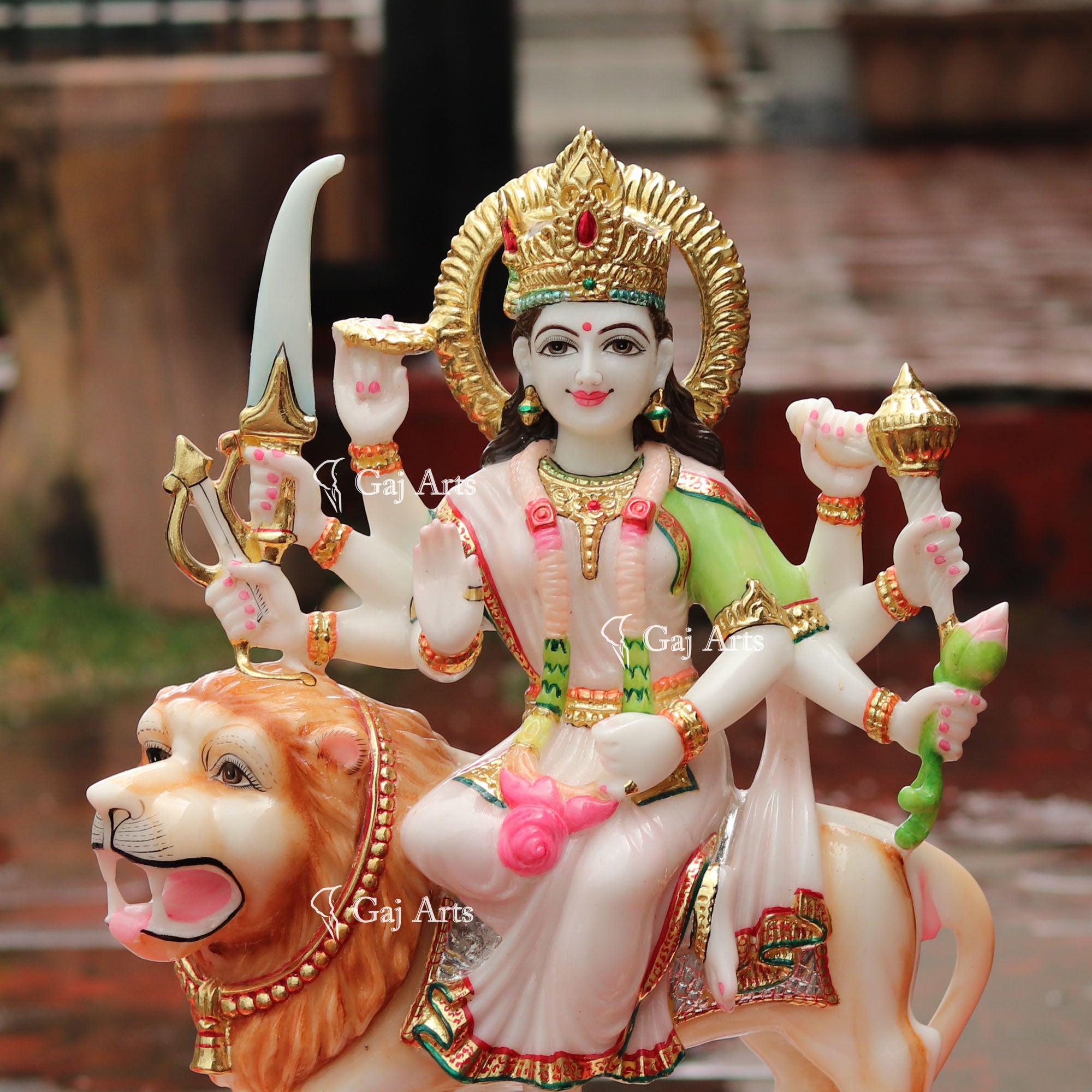 Marble Durga Mata Idol | 21 Inch