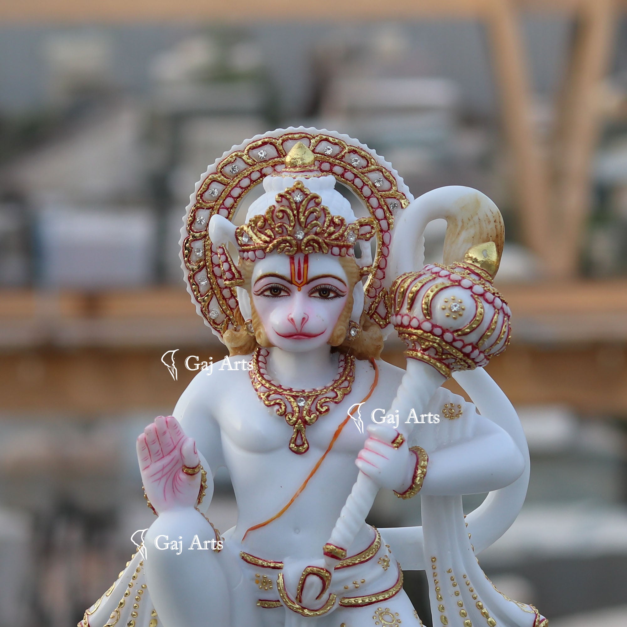 Ethiopia Marble Hanuman Ji Idol | 12 Inch