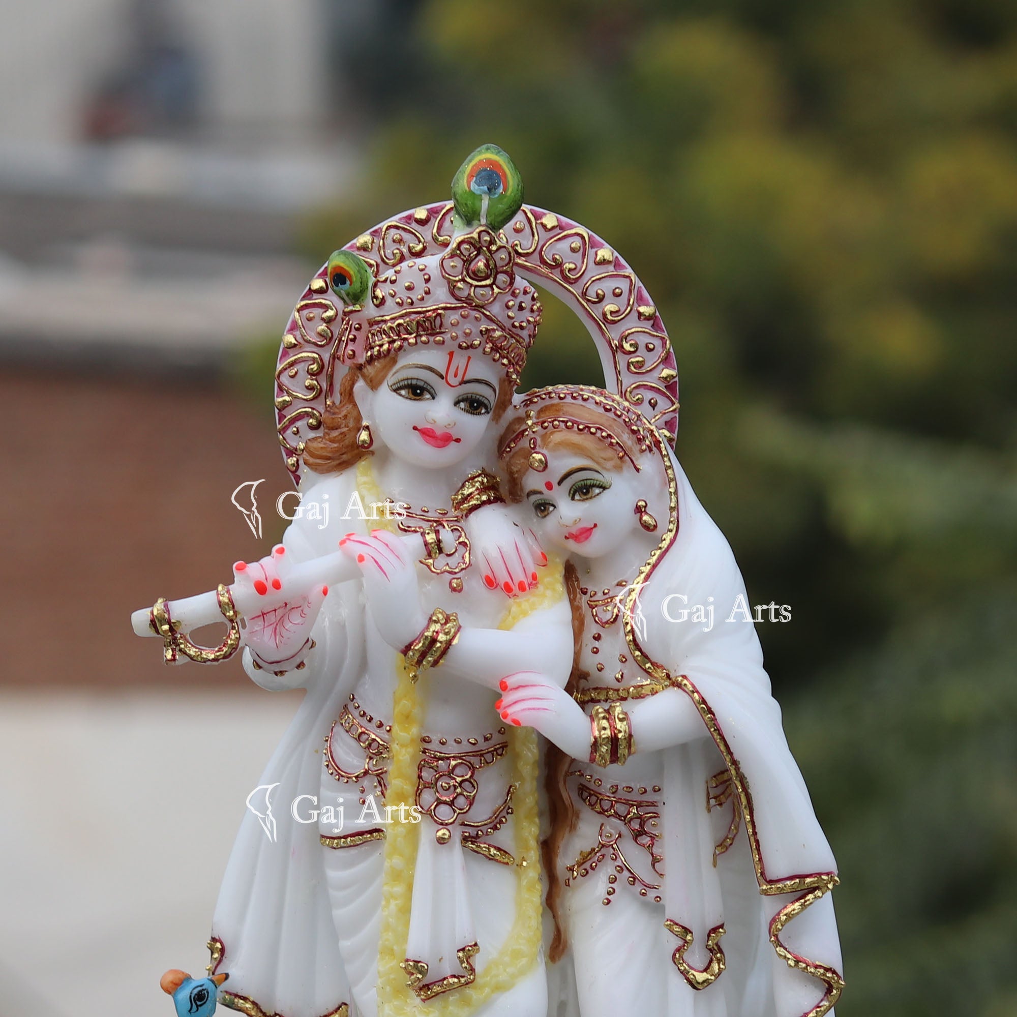 White Marble Radha Krishna Jodi | 12 Inch