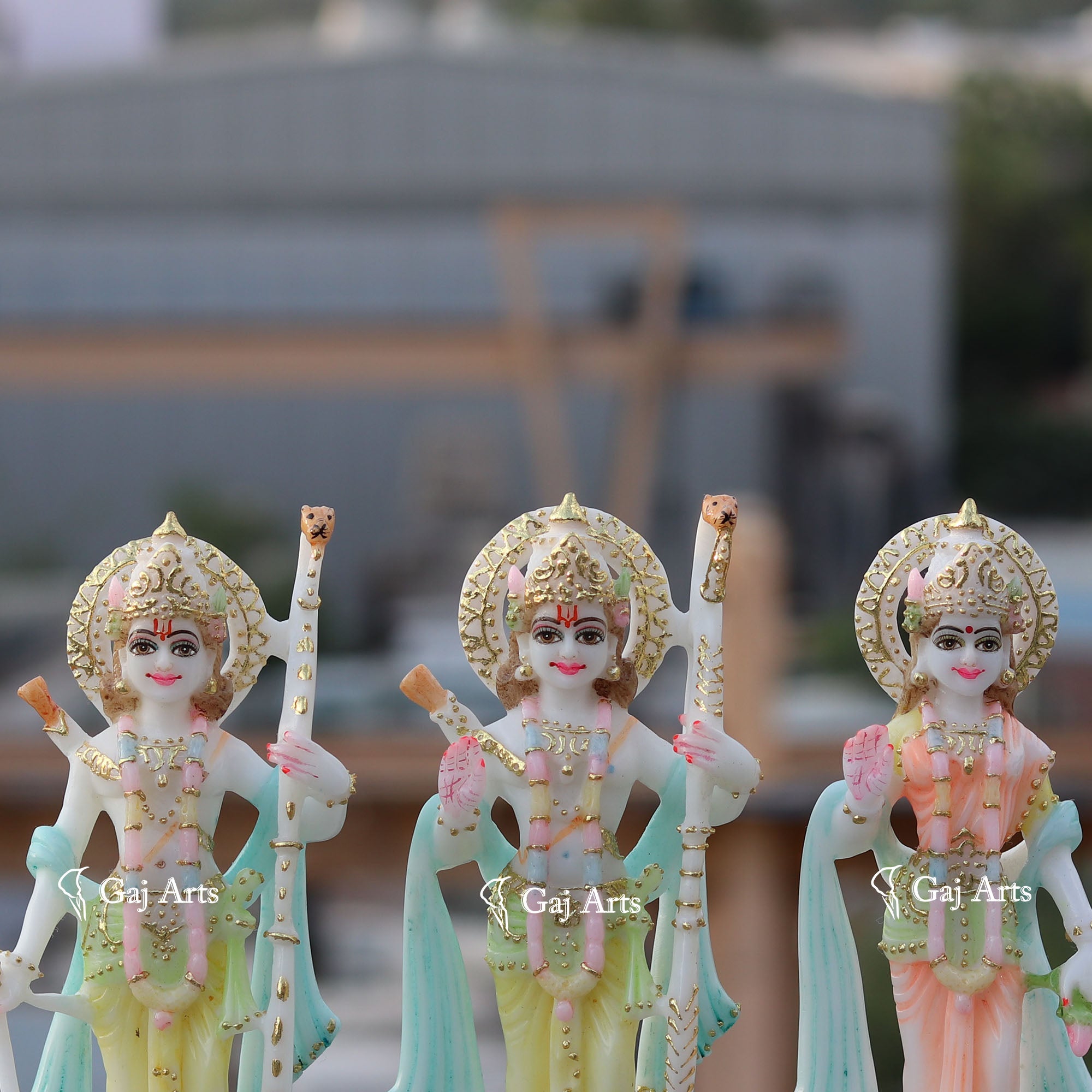 Marble Ethiopia Ram Jodi Idol | 9 Inch