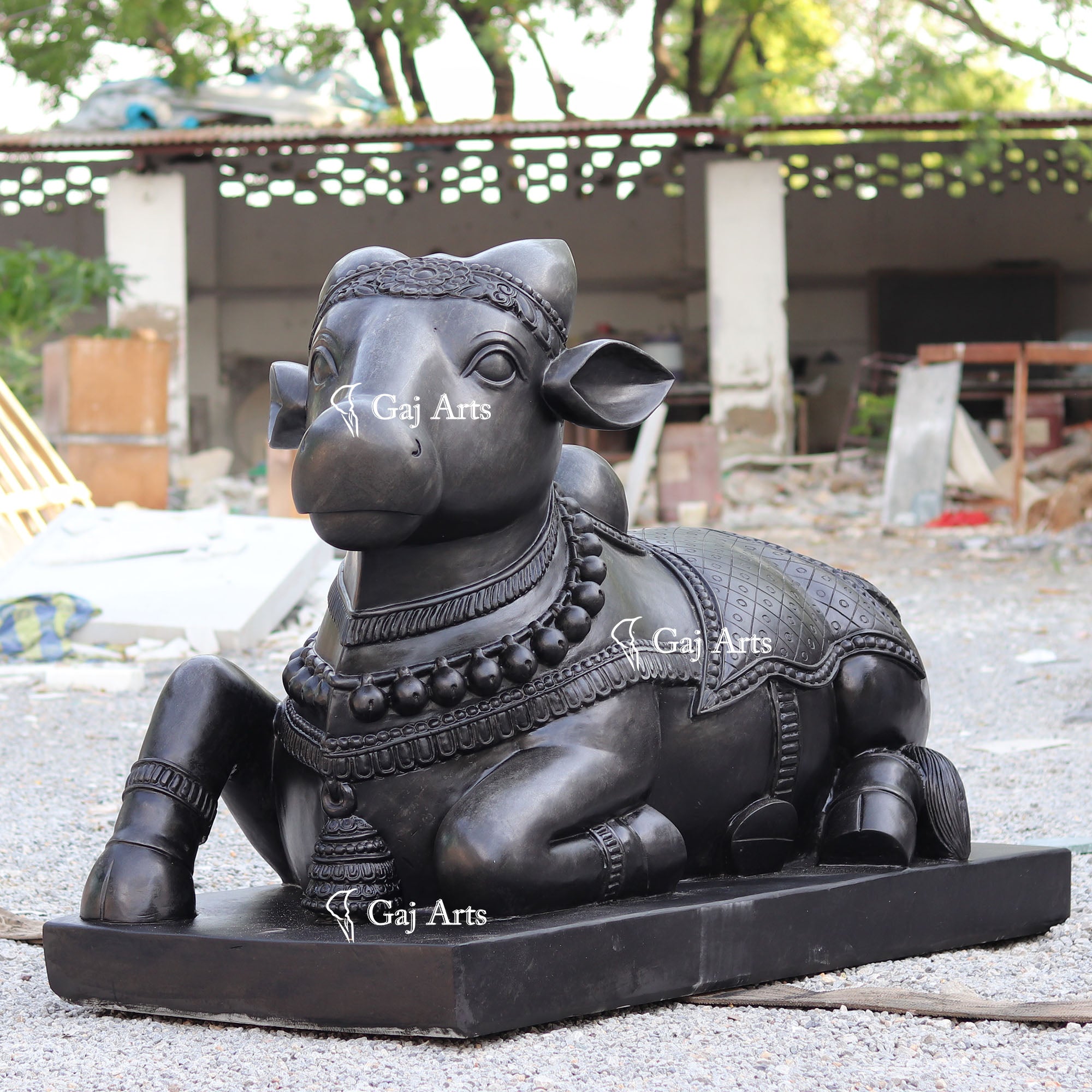 Black Marble Nandi Idol | 60 Inch