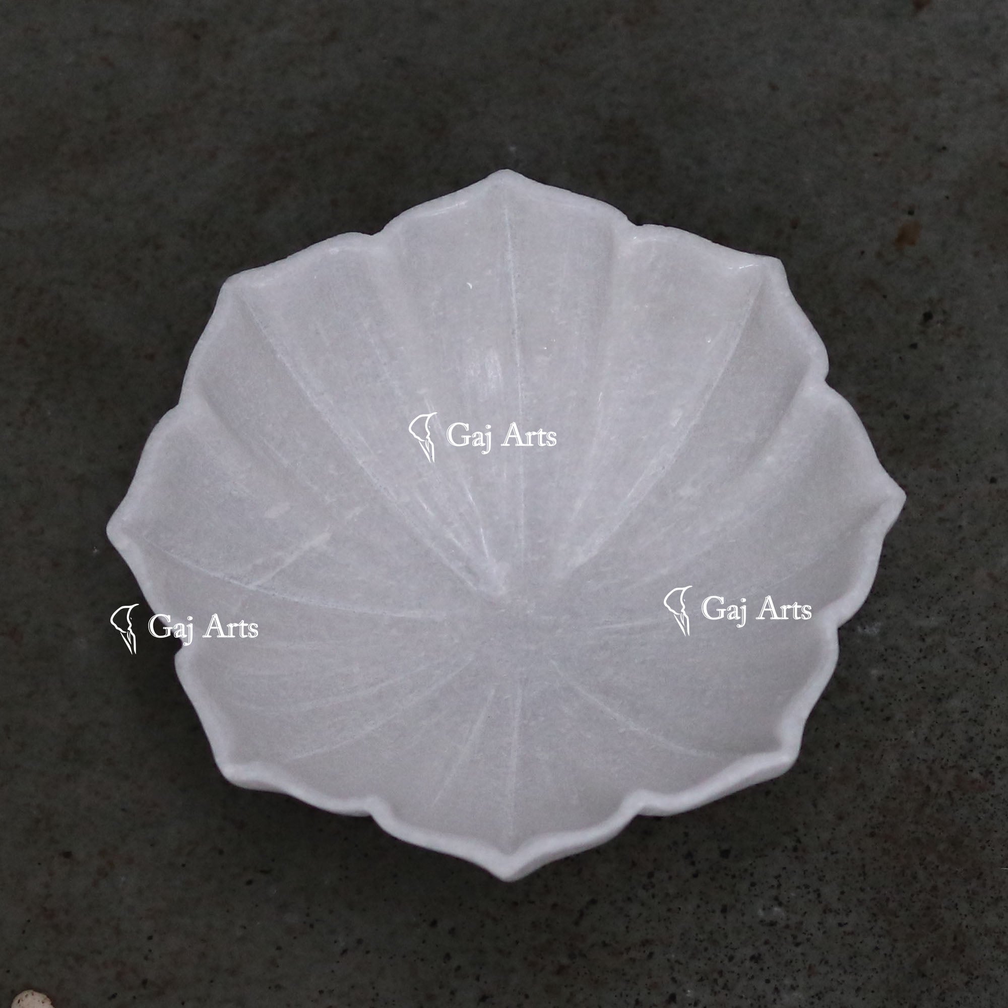White Marble Smooth Finish Flower Bowl | 6 Inch