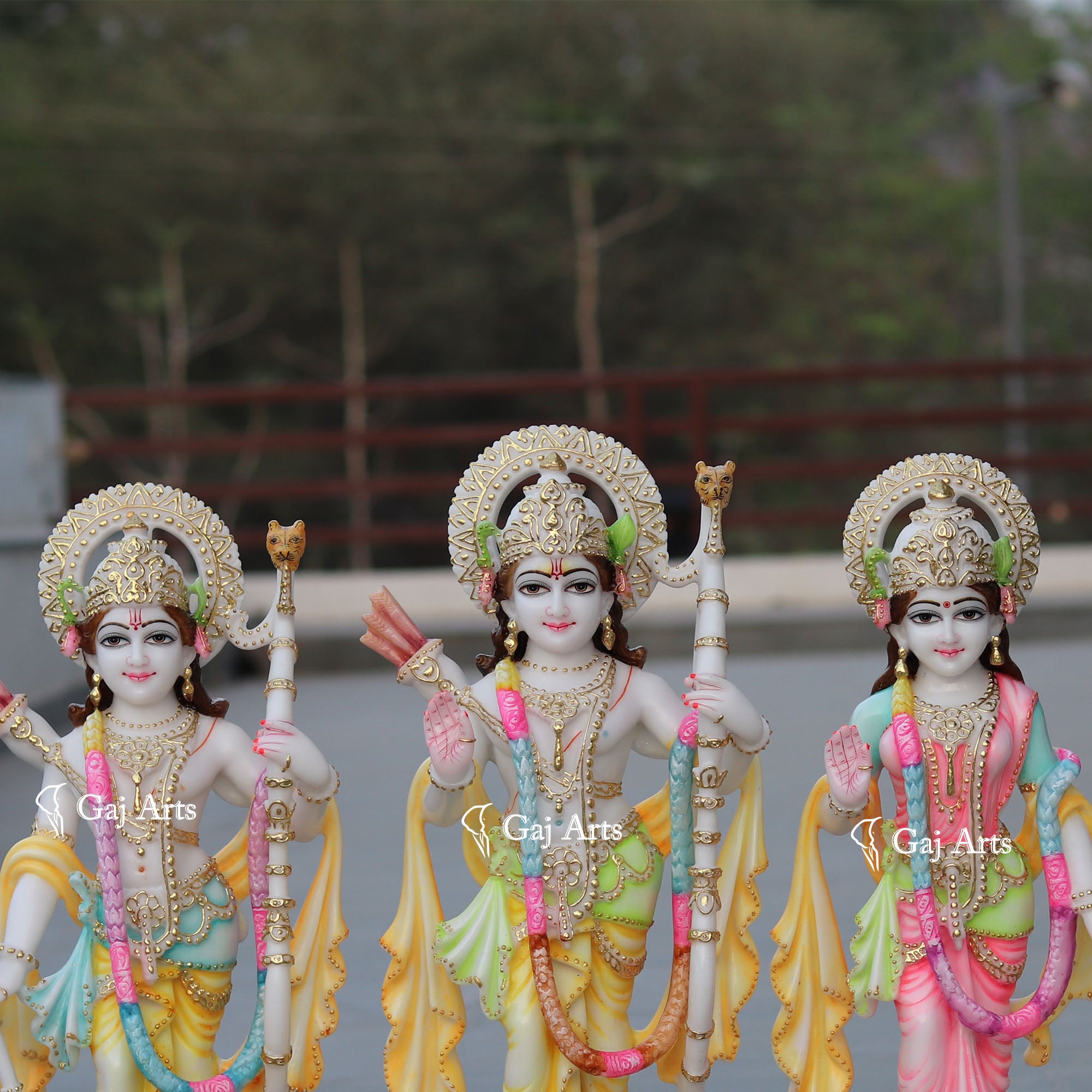 White Marble Ram Jodi Idol | 24 Inch