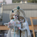 White Marble Ethiopia Radha Krishna Idol | 24 Inch