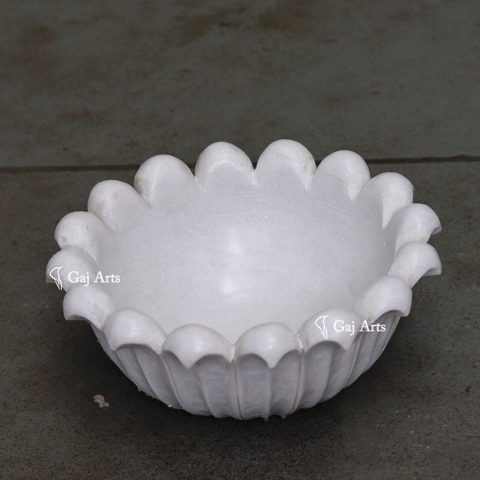 White Marble Flower Bowl | 12 Inch