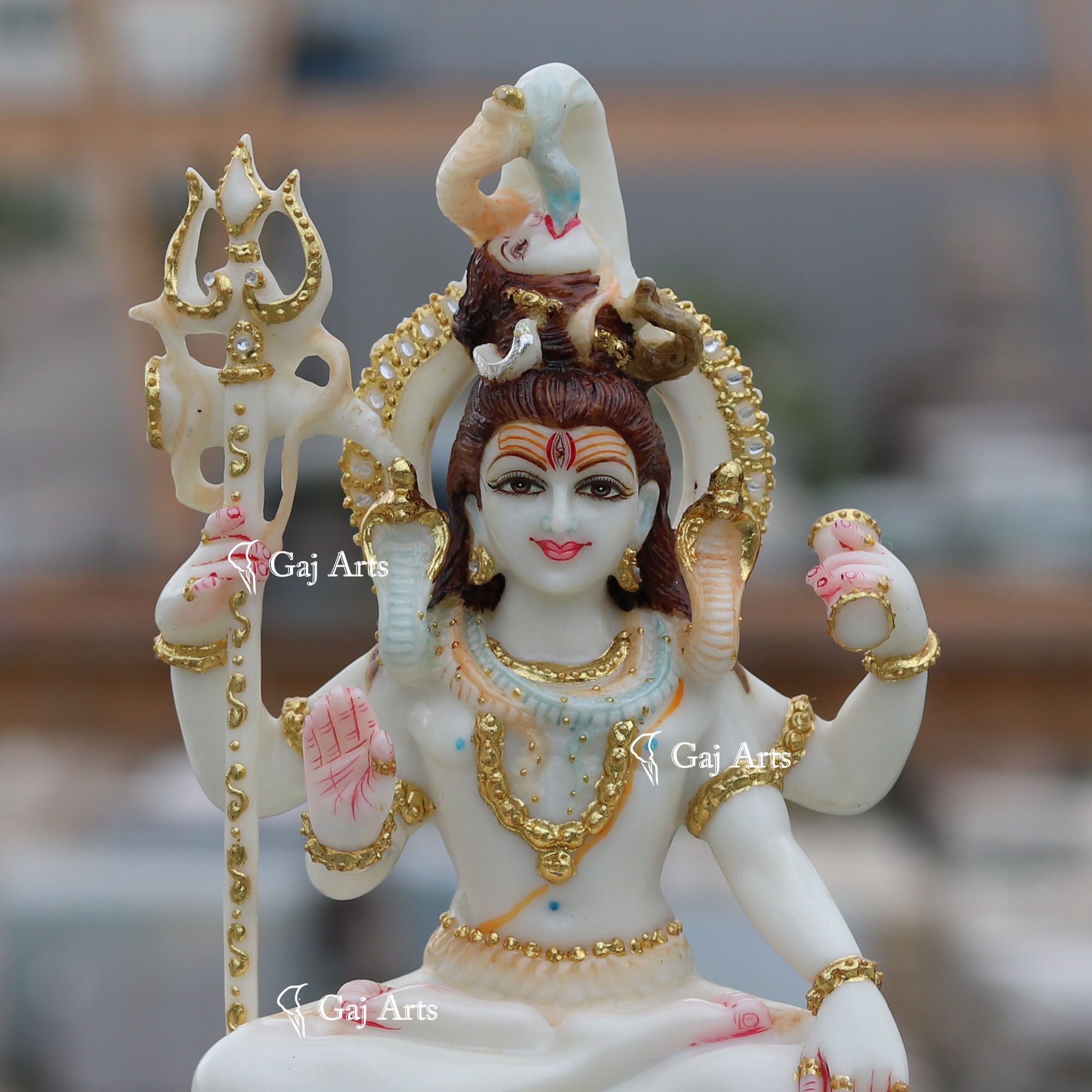 White Vietnam Marble Shiva Statue | 10 Inch