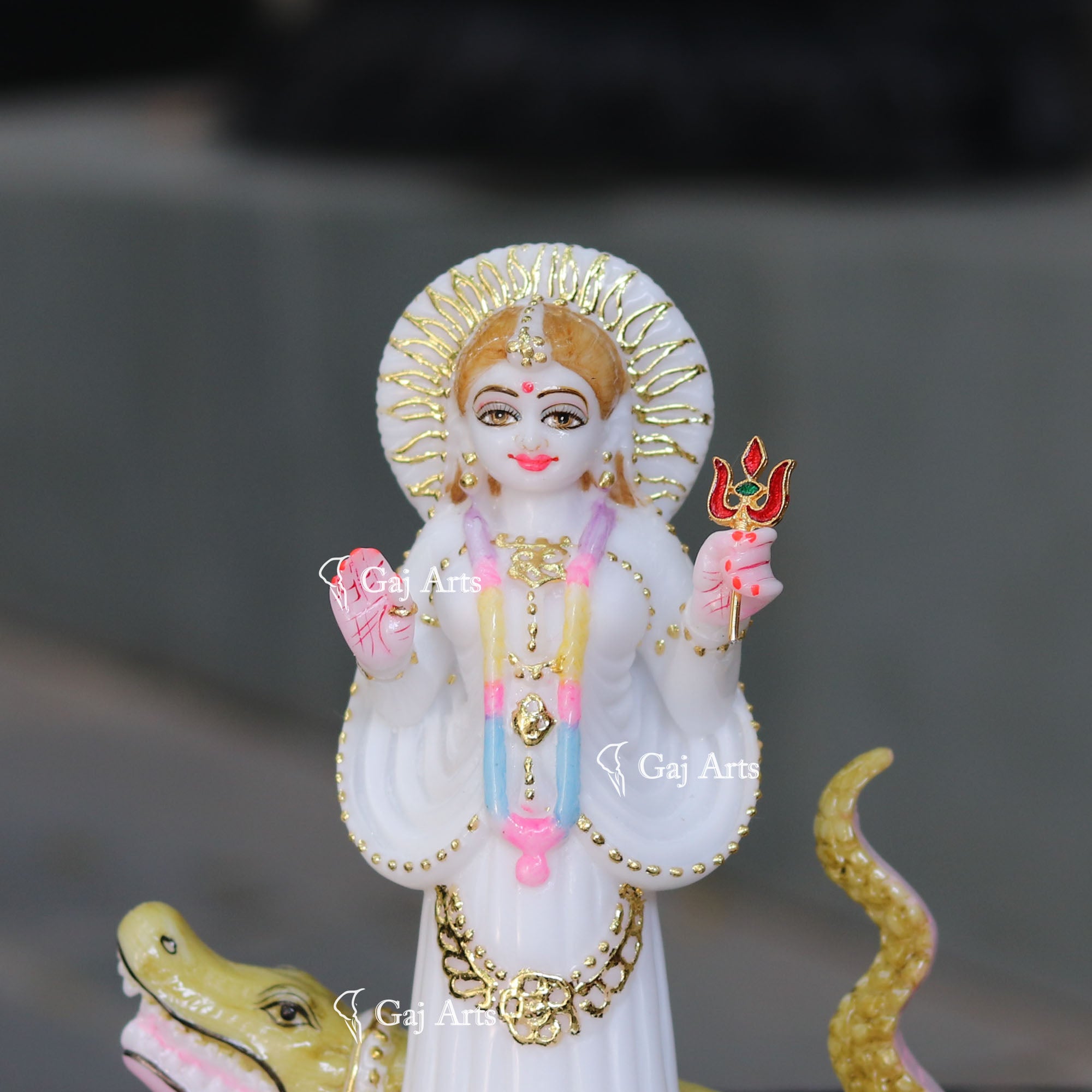 Marble Ethiopia Khodiyar Maa Idol | 9 Inch