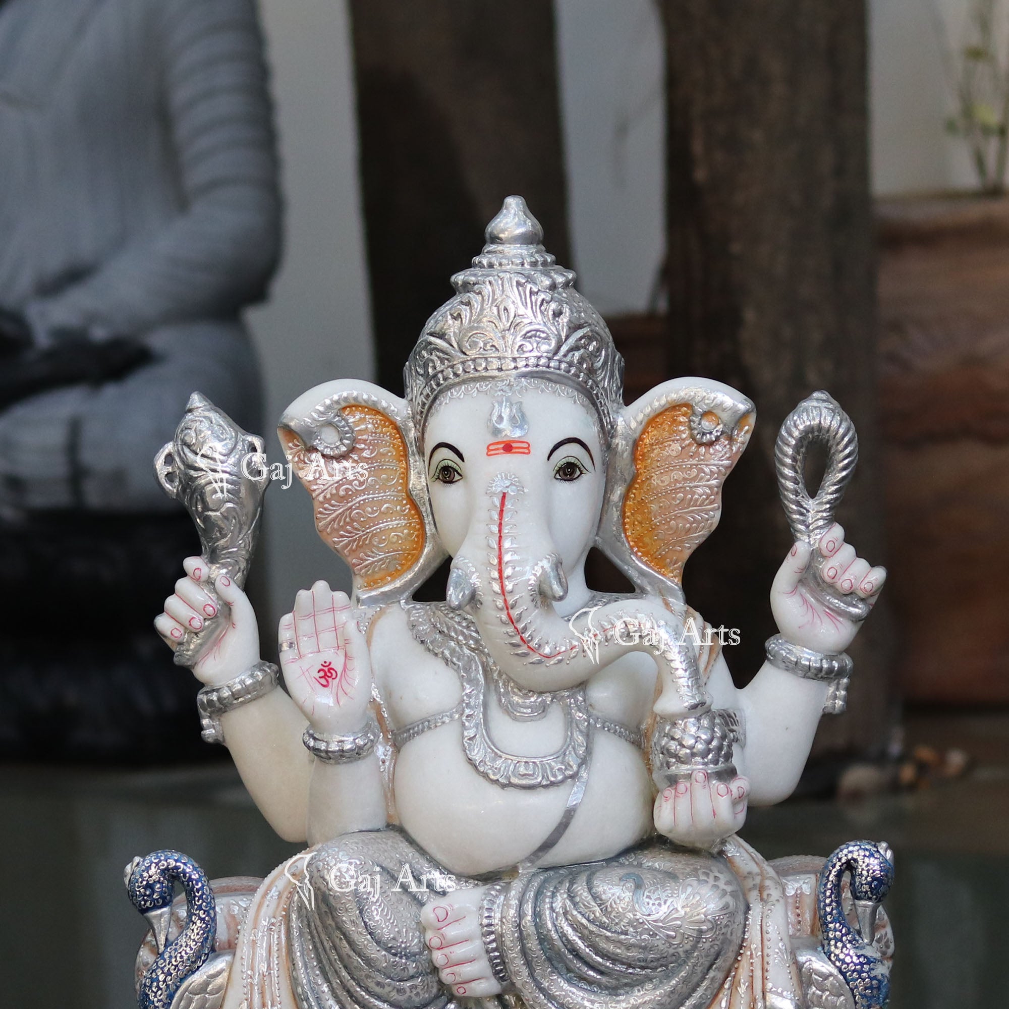 Super White Makrana Marble Ganesh Idol | 24 Inch