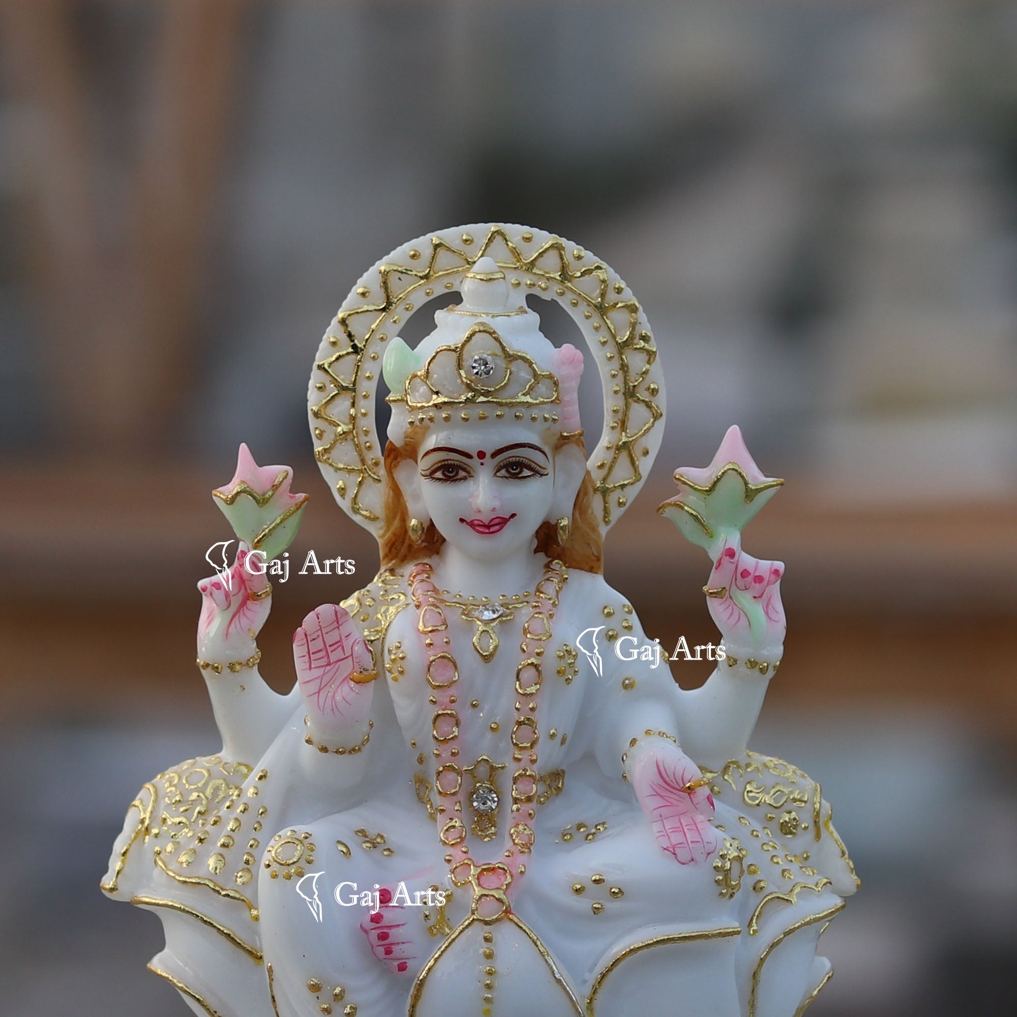 White Marble Lakshmi Mata Statue | 7 Inch