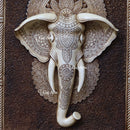 Antique Finish Elephant Face Wall Panel  | 48 Inch