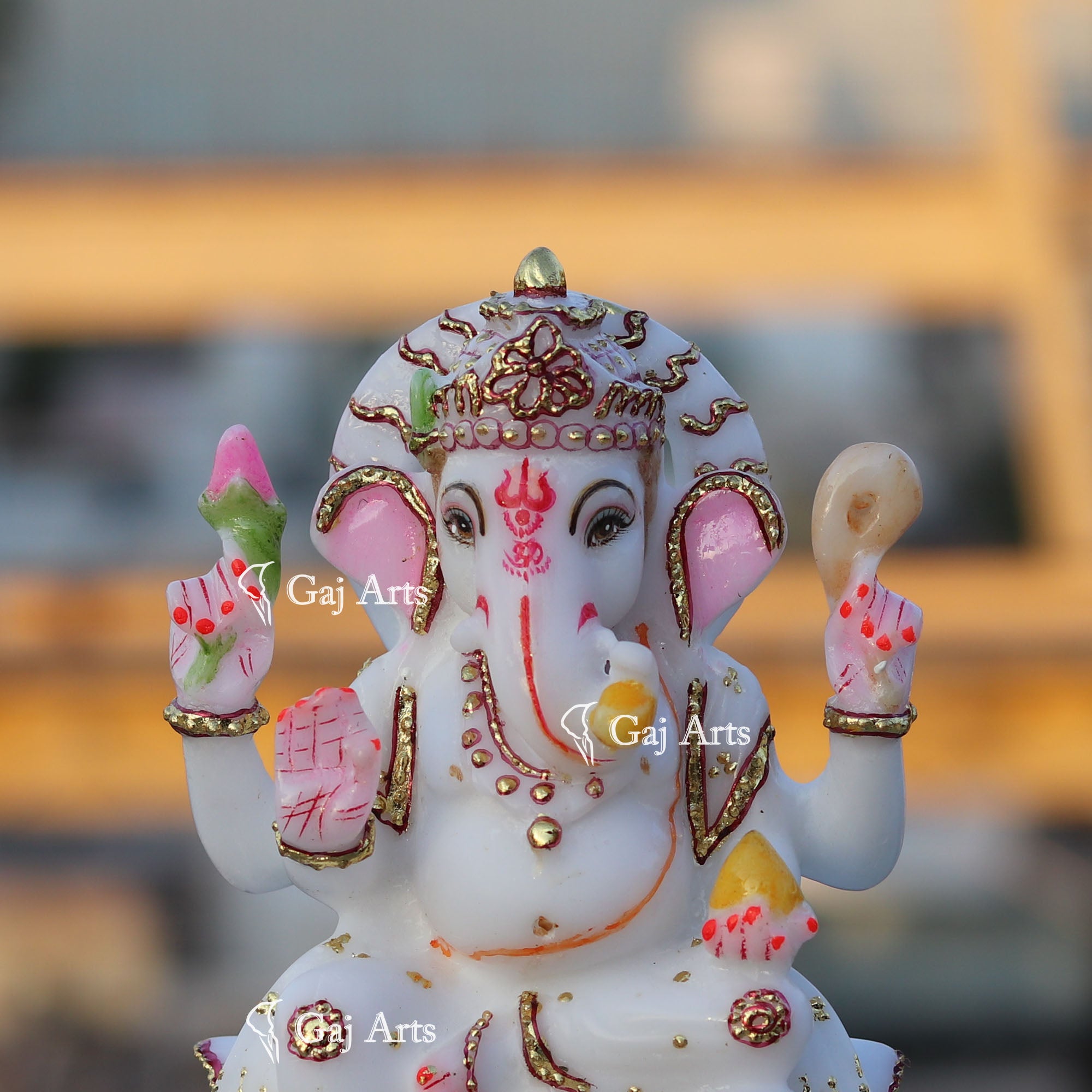 White Marble Ganesh Statue | 7 Inch