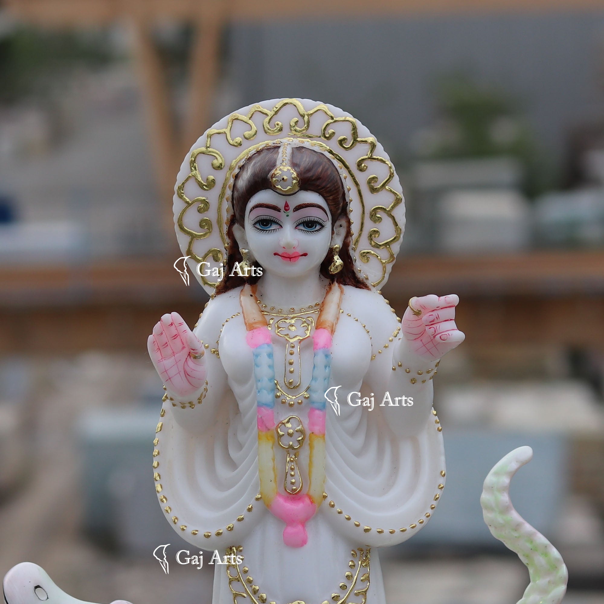 White Marble Ethiopia Khodiyar Maa Idol | 15 Inch