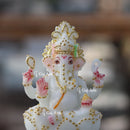 White Marble Ganesh Murti | 4 Inch