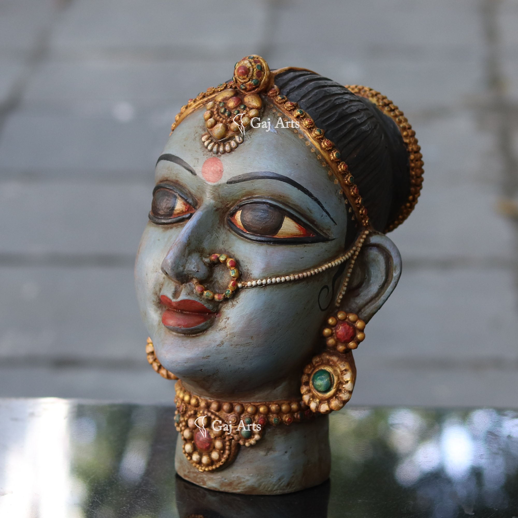 Traditional Wooden Bani Thani Statue | 12 Inch