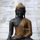 Black Marble Sitting Buddha Statue | 30 Inch