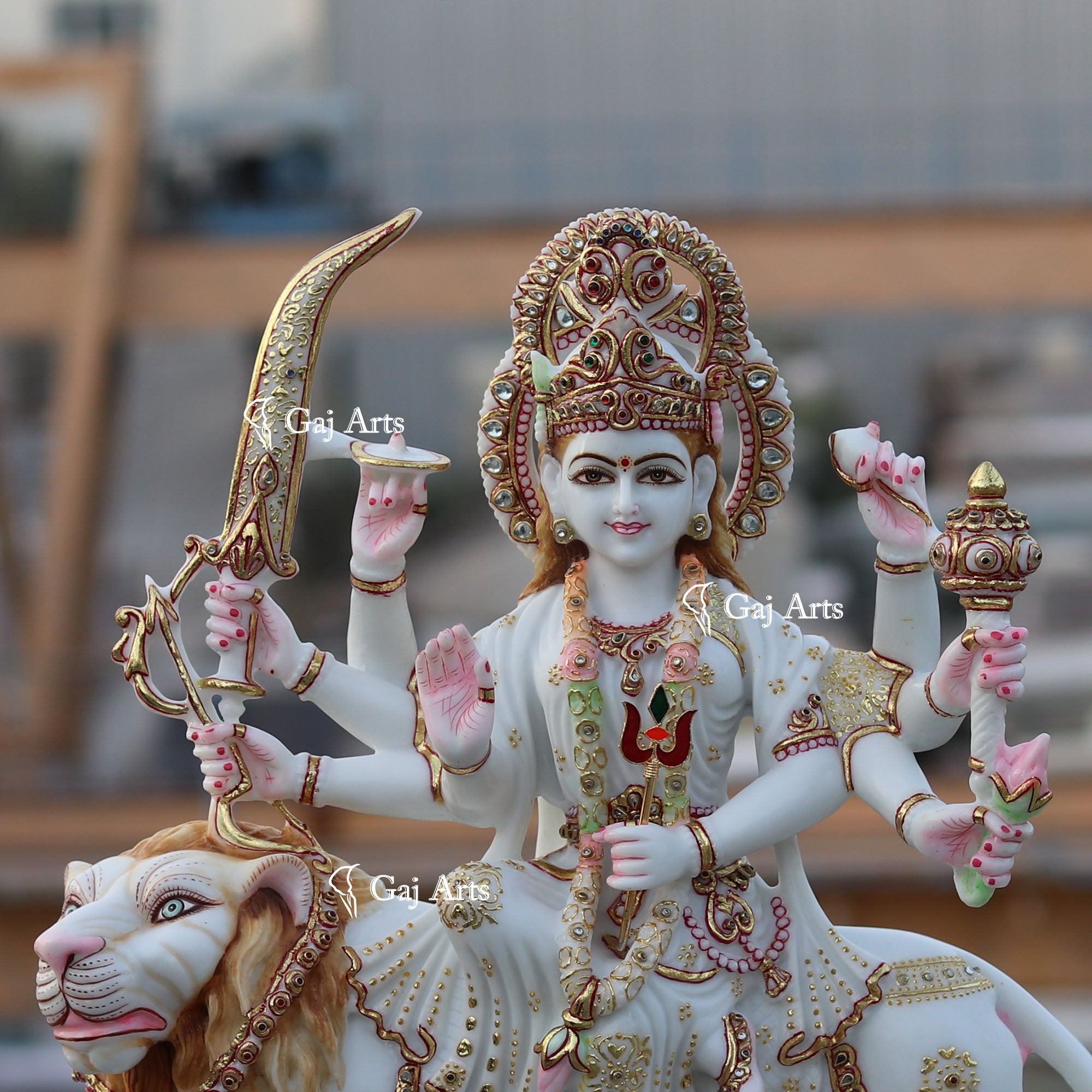 Marble Durga Mata Idol | 18 Inch