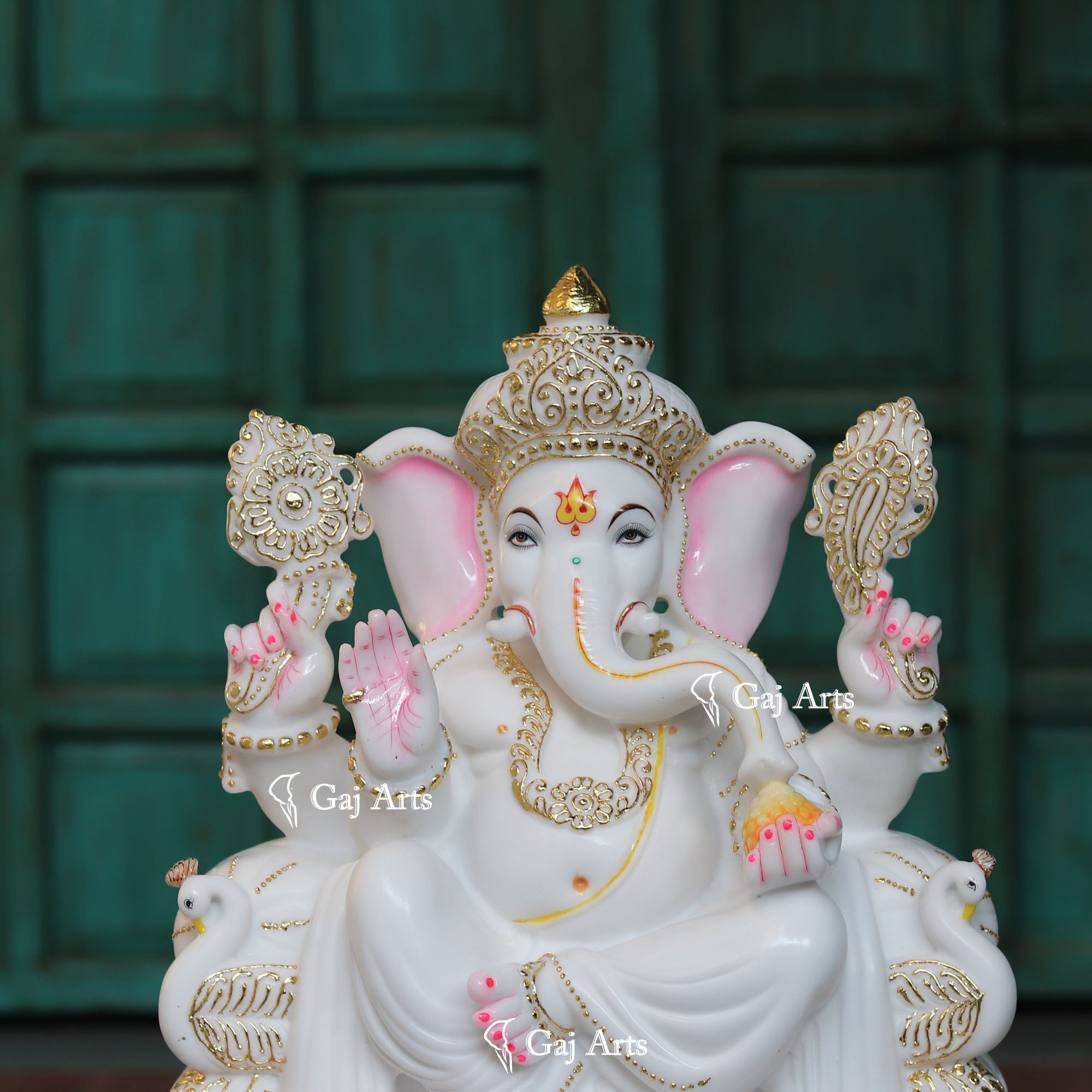 White Marble Ethiopia Ganesh Idol | 24 Inch