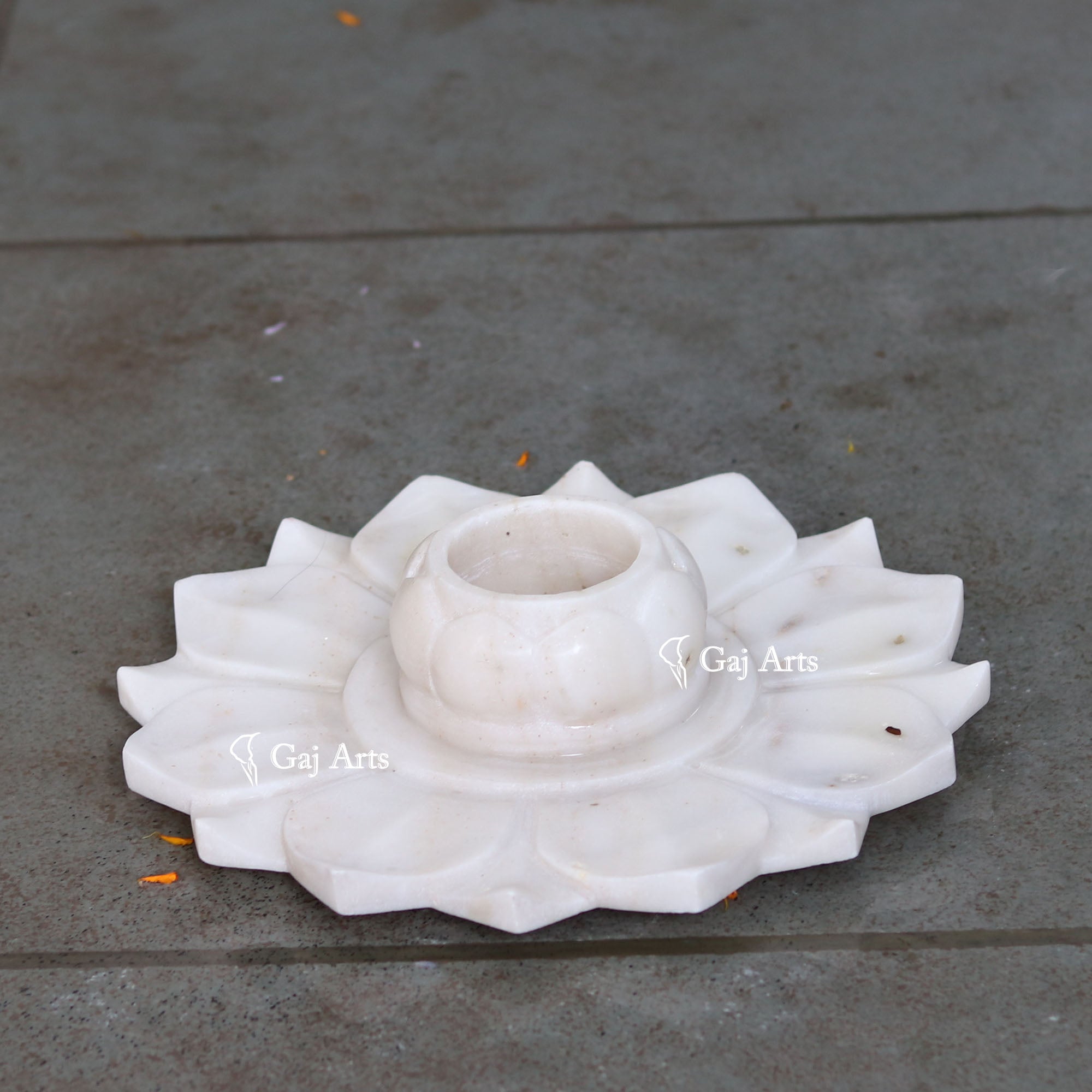 White Marble Refined Flower Bowl | 12 Inch