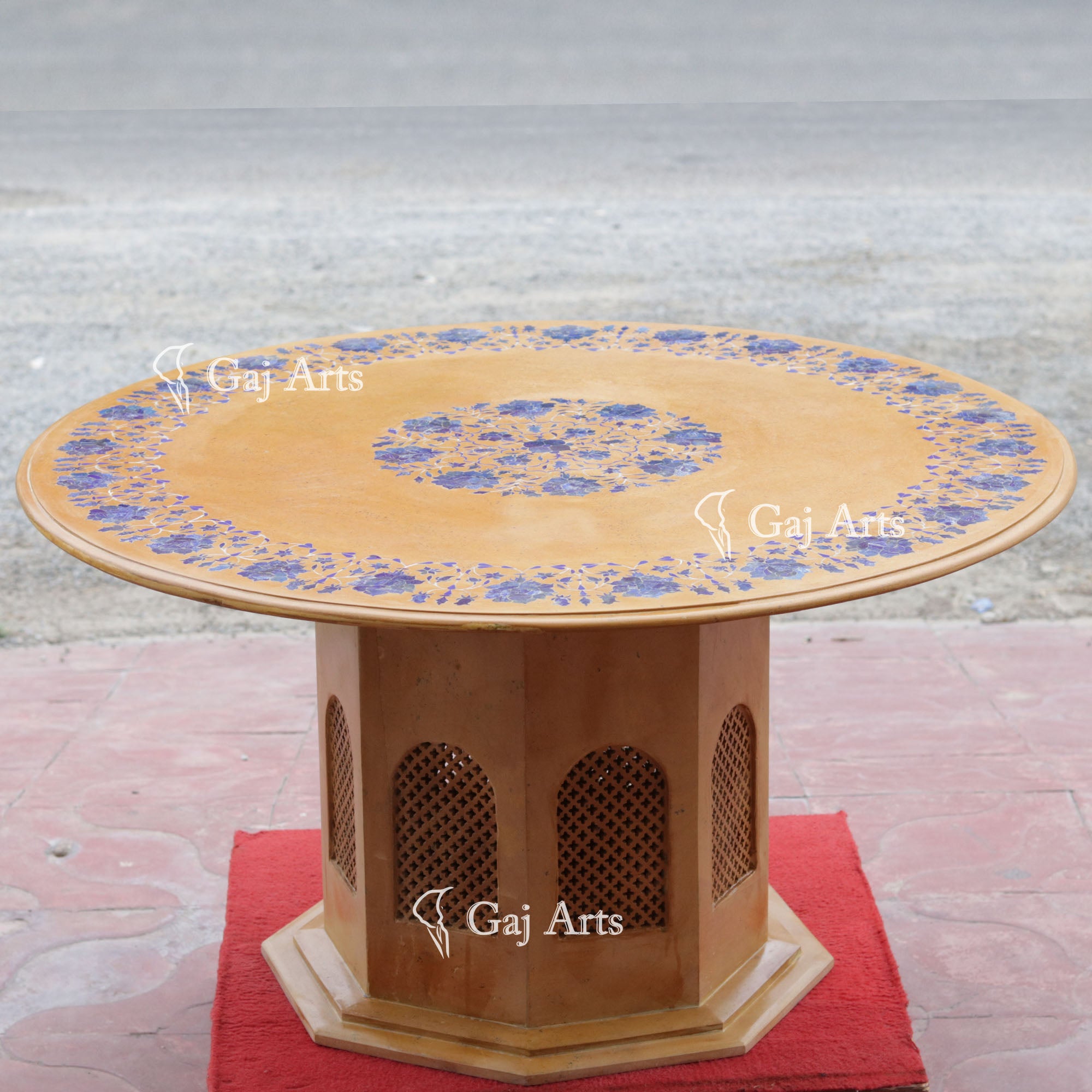Jaisalmer Marble Inlay Table Top | 36 Inch