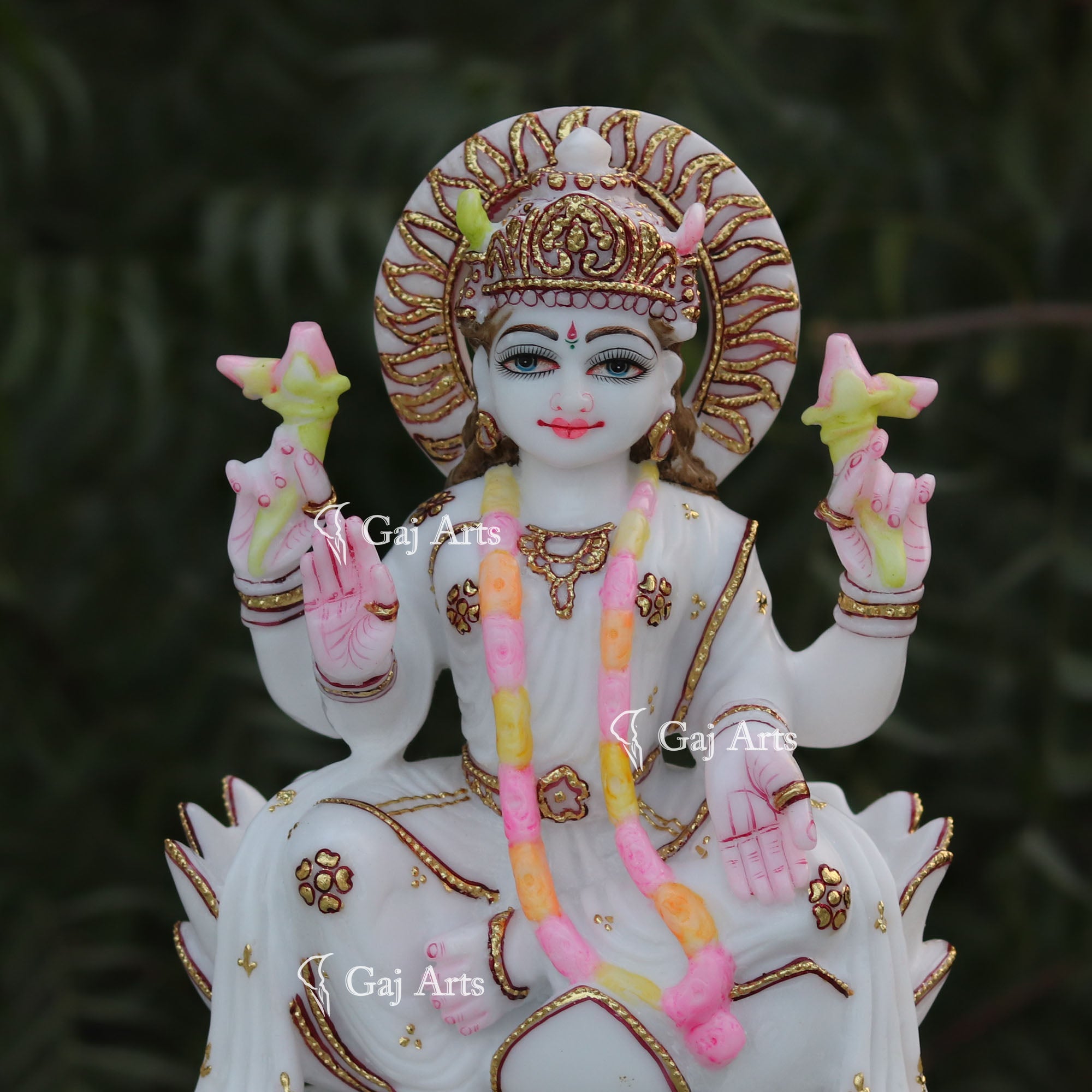 White Marble Laxmi Mata Idol | 12 Inch
