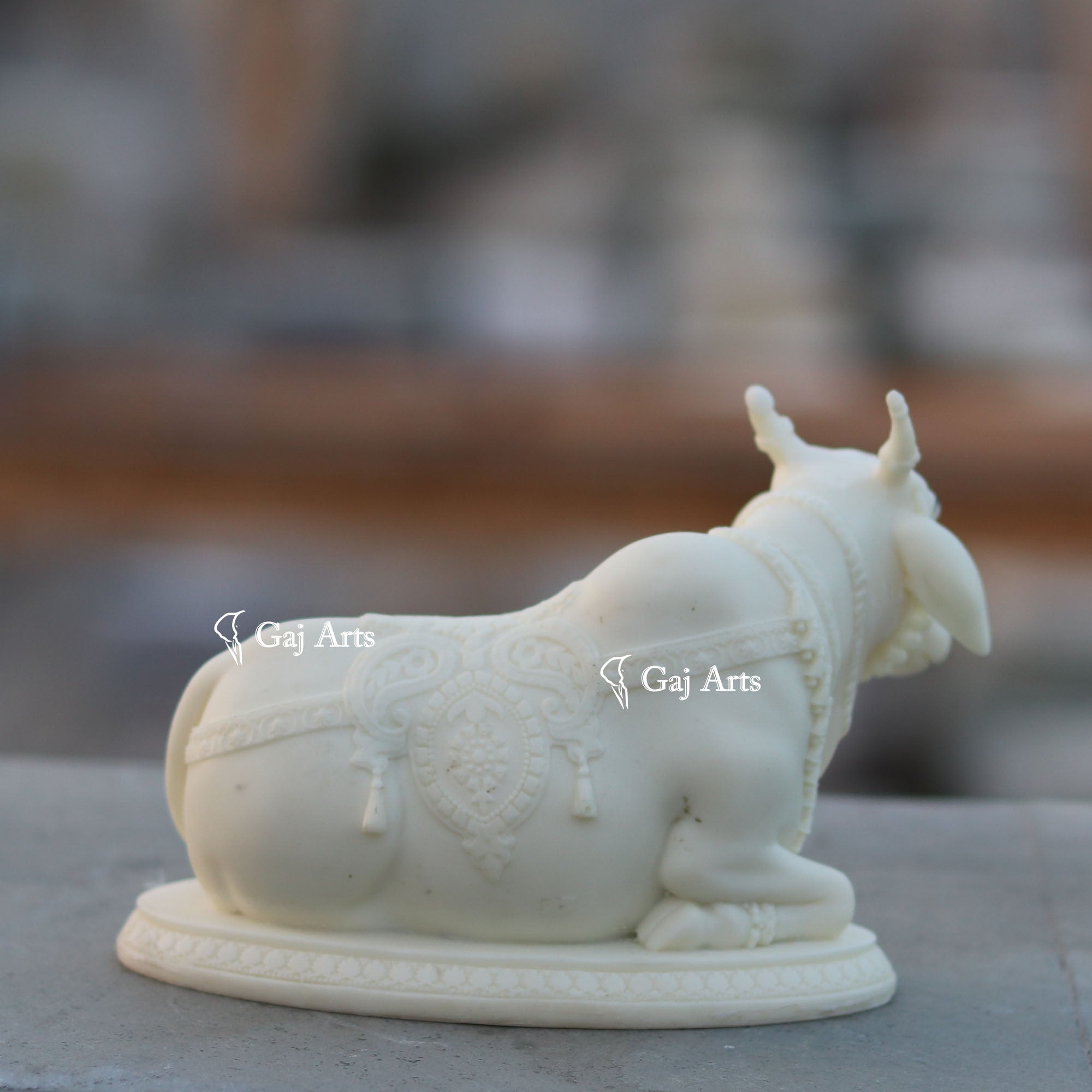 Marble Powder Nandi Idol | 5 Inch