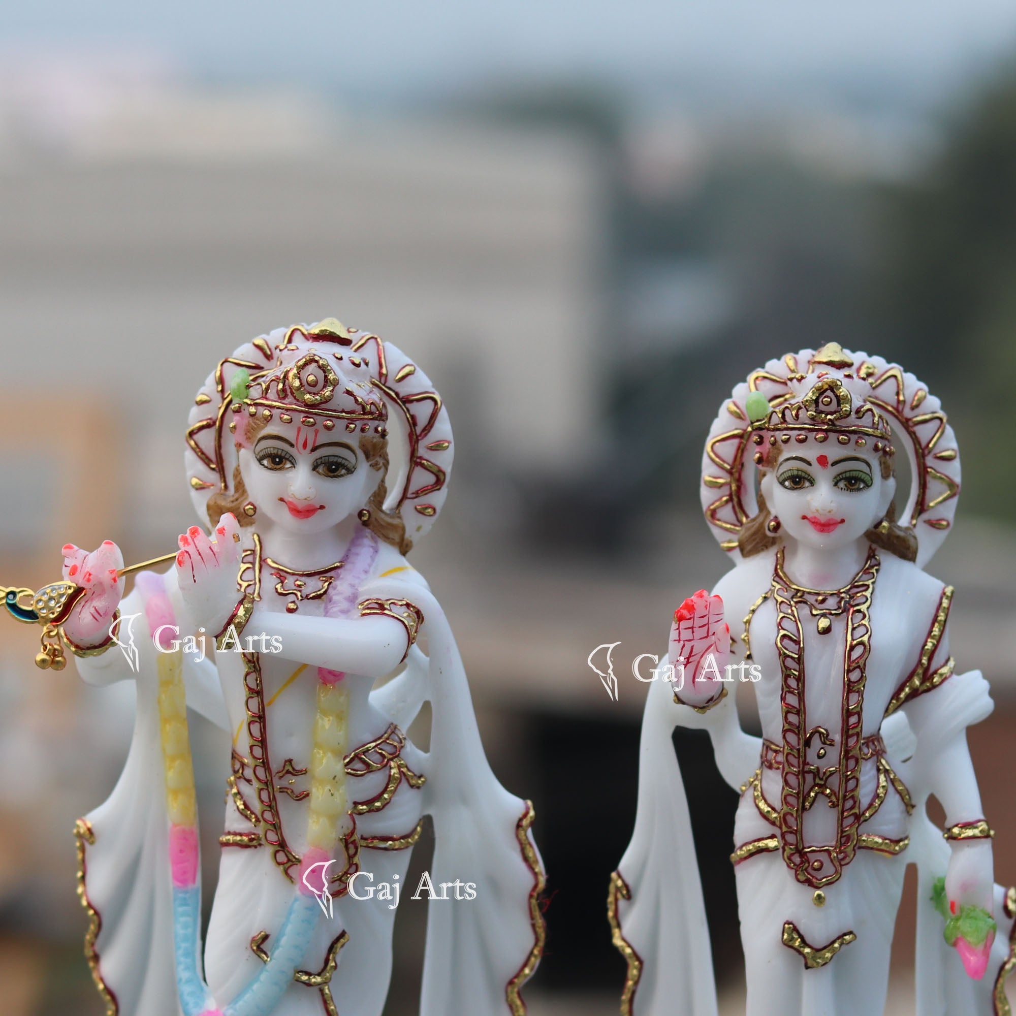 Marble Ethiopia Radha Krishna Jodi | 9 Inch