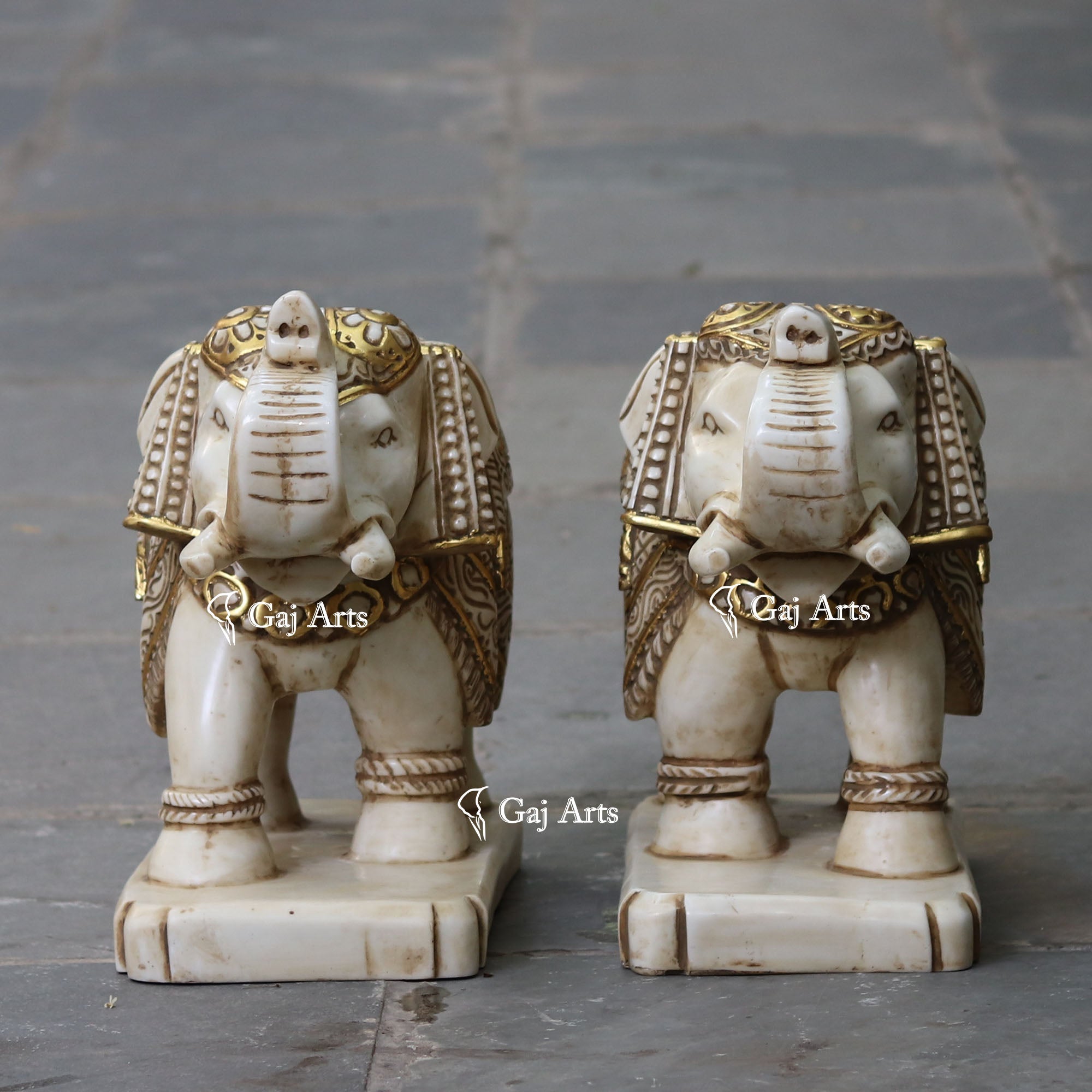 Antique Finish Elephant Statue | 18 Inch