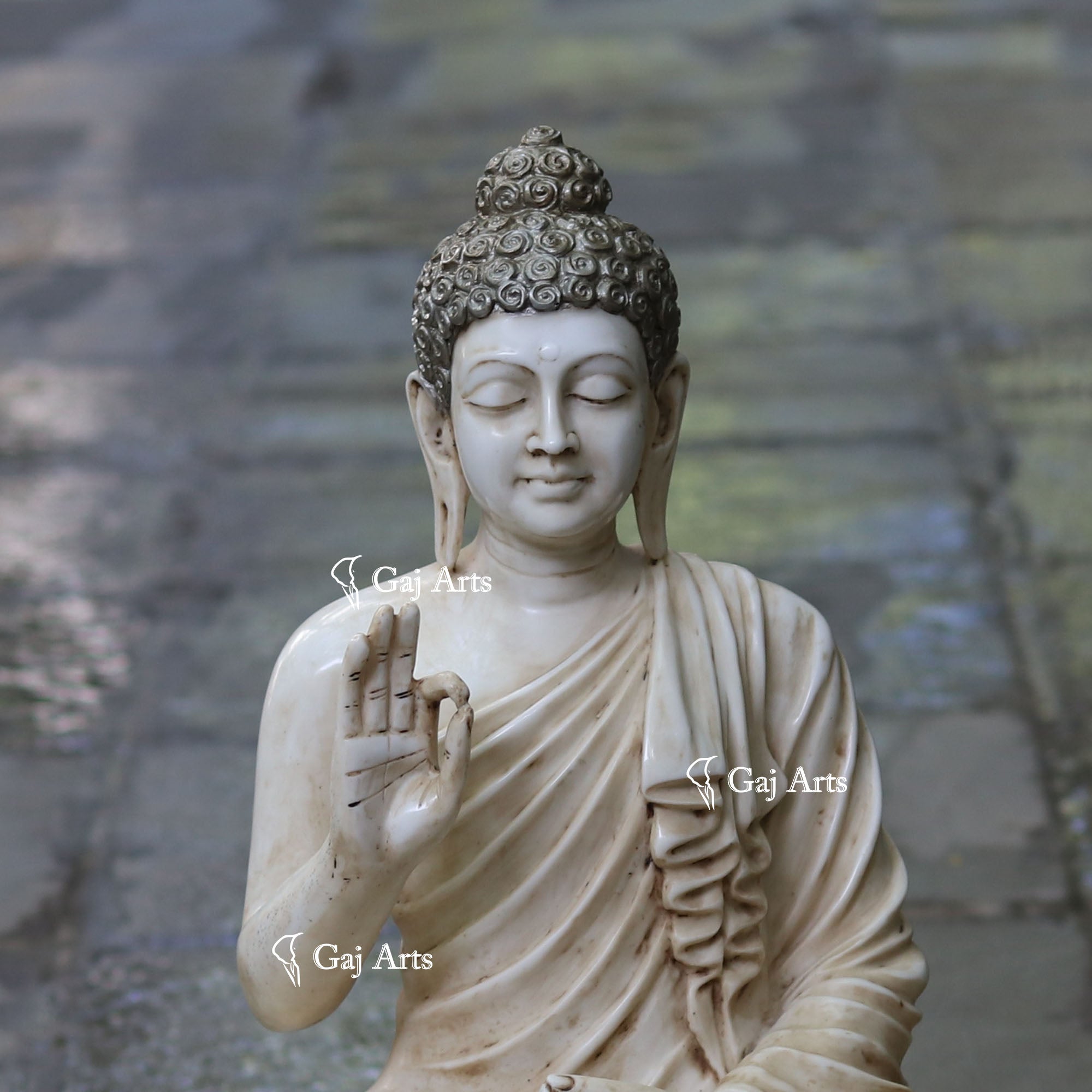 Korean Marble Buddha Statue | 24 Inch