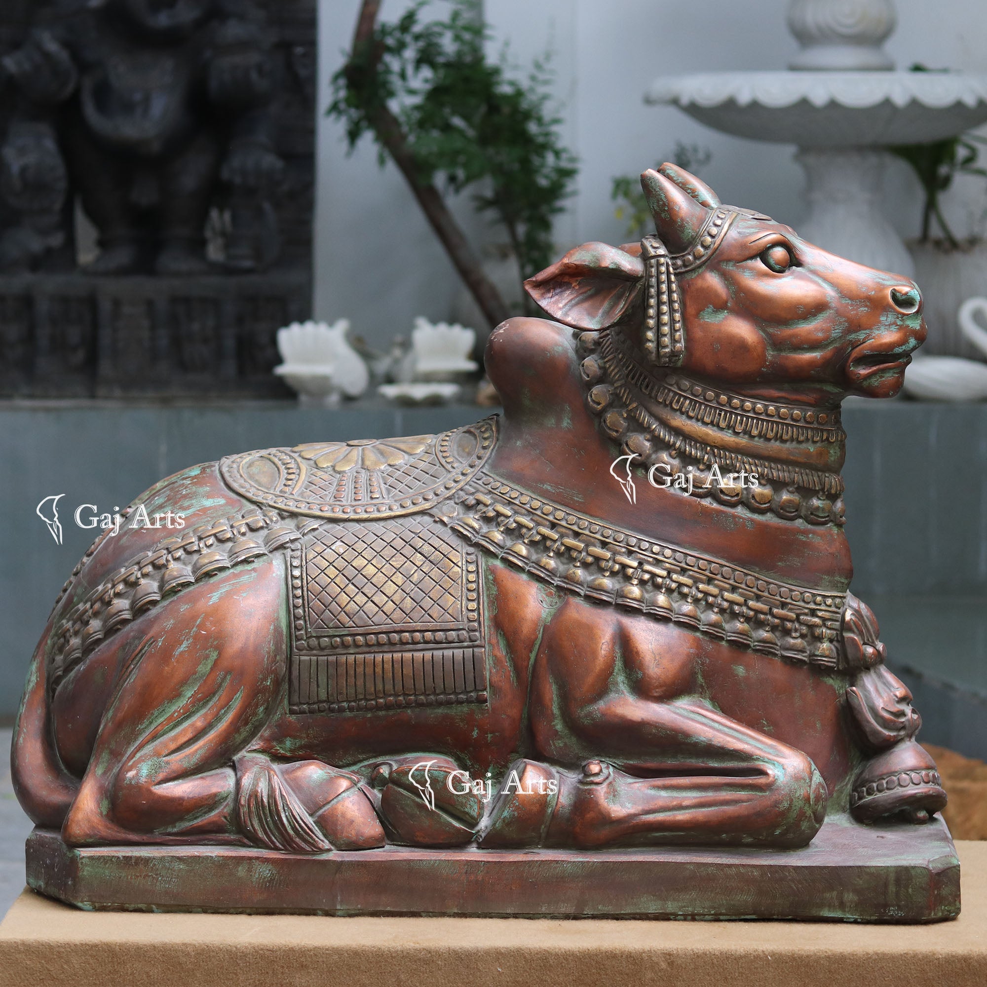 White Marble Nandi Idol | 42 Inch