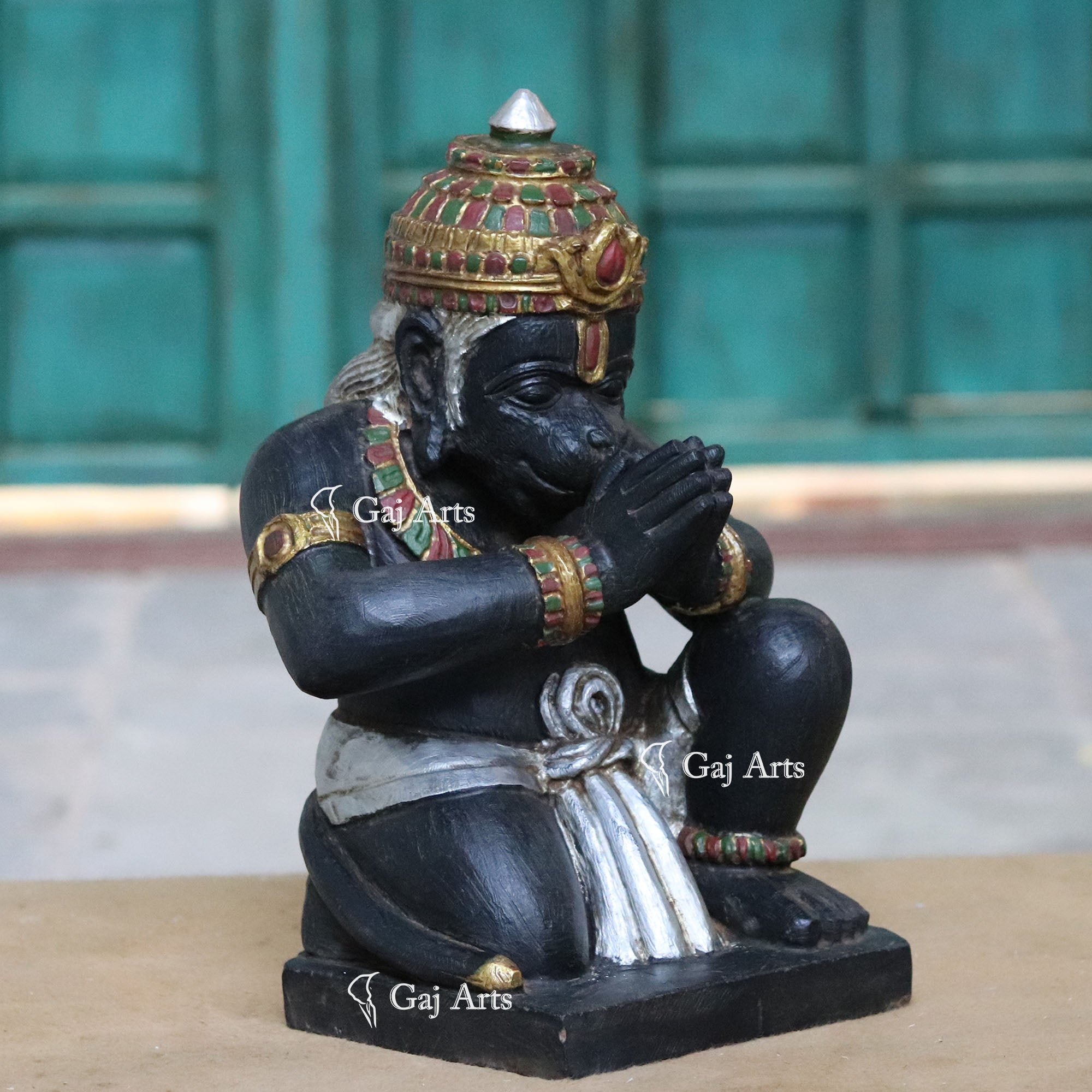 Black Marble Veer Hanuman Ji Idol | 18 Inch
