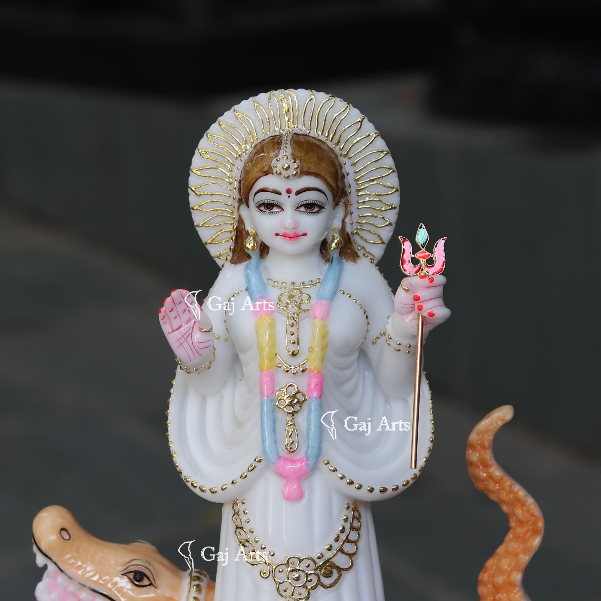 White Marble Khodiyar Maa Idol | 15 Inch