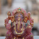 Natural Red Quartz Ganesh Idol | 7 Inch