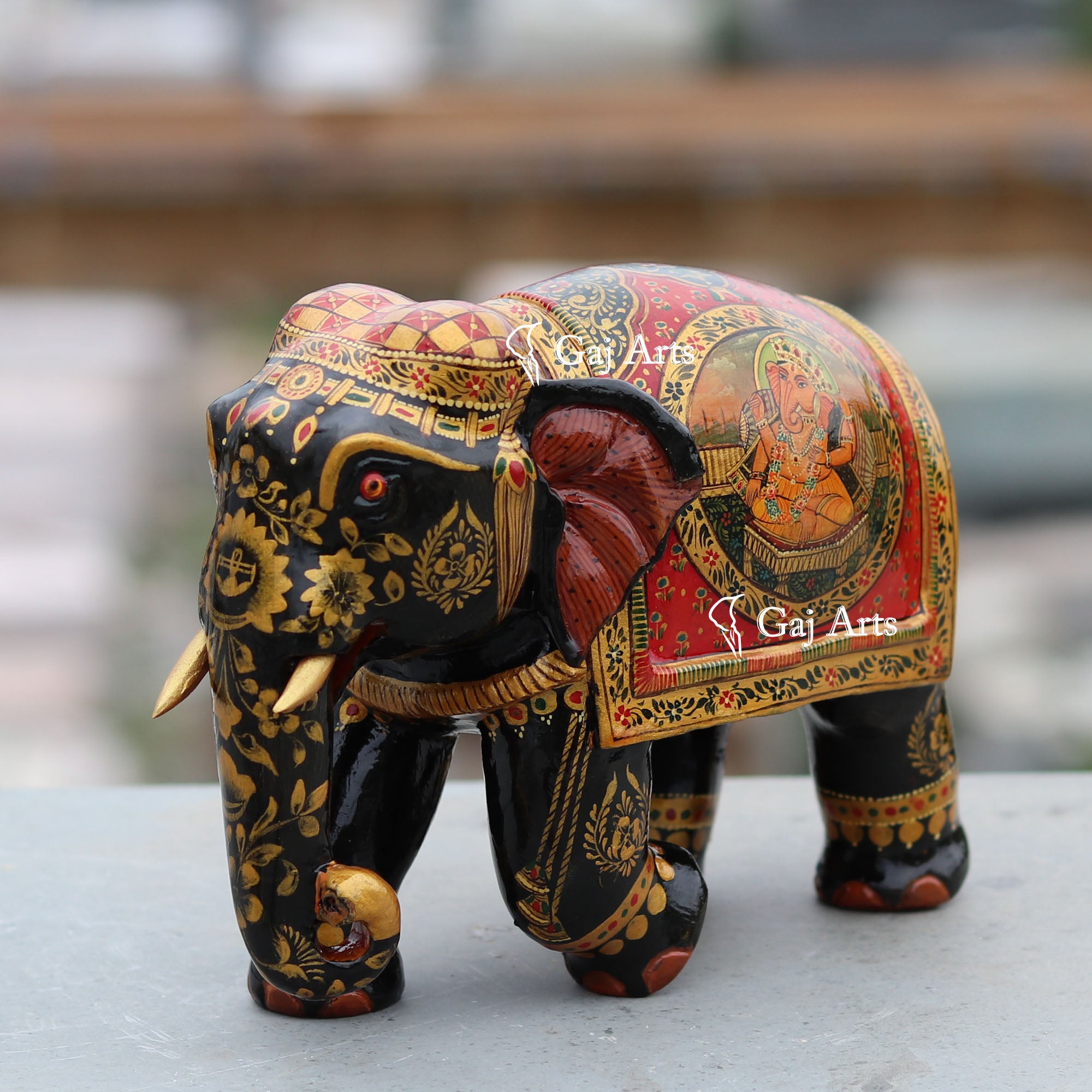 Natural Wood Elephant Decor | 8 Inch