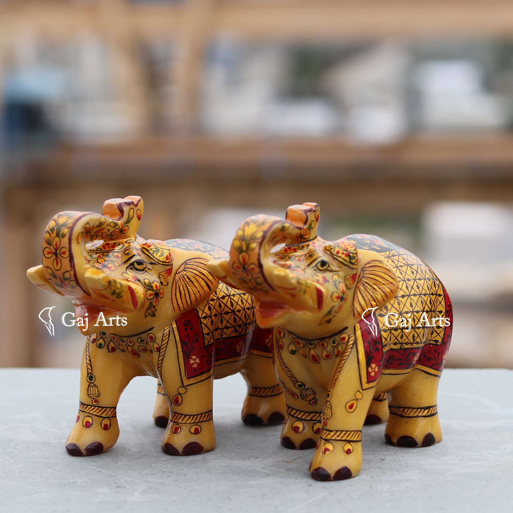 White Marble Elephant Statue | 5 Inch