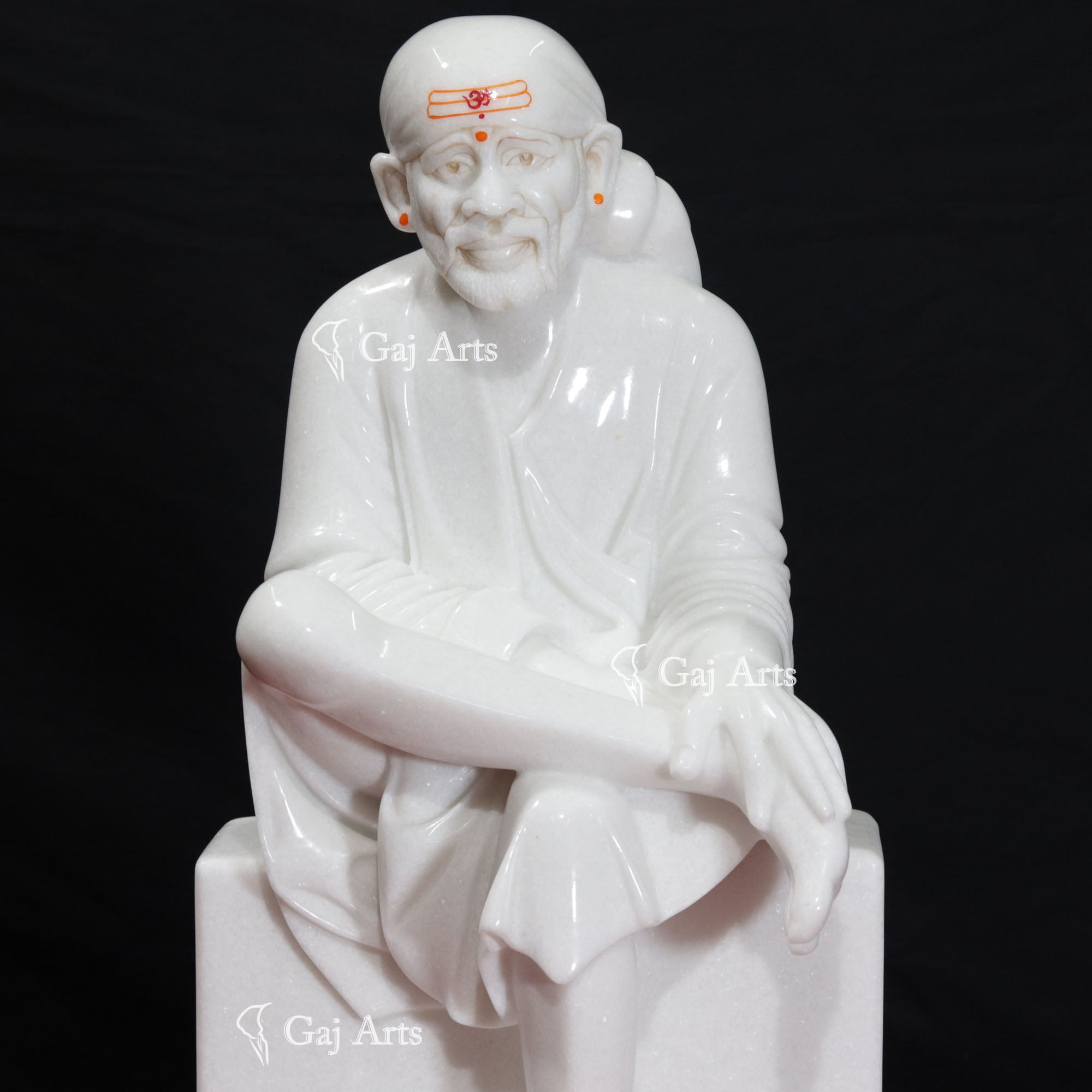 White Vietnam Marble Sai Baba Idol | 24 Inch