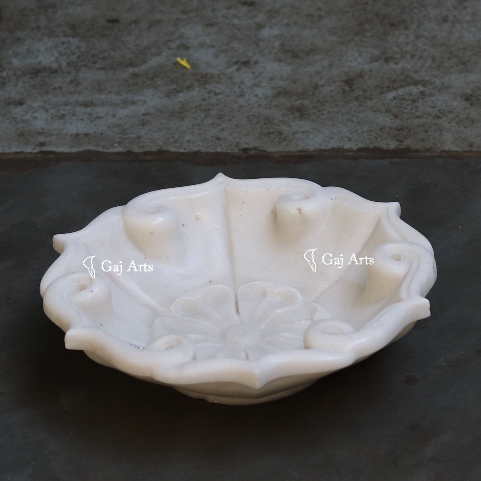 White Marble Decorative Floral Centerpiece | 12 Inch