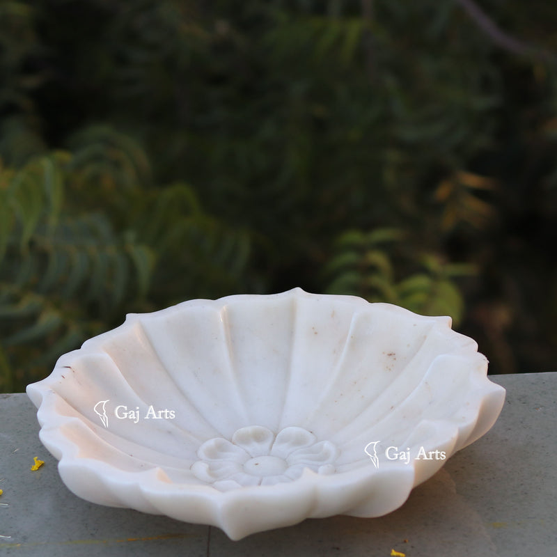 Marble Flower Bowl 12”